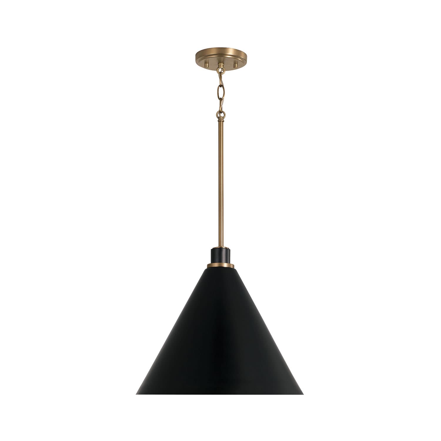 Barrett 1 Light Pendant in Aged Brass and Black-img-2