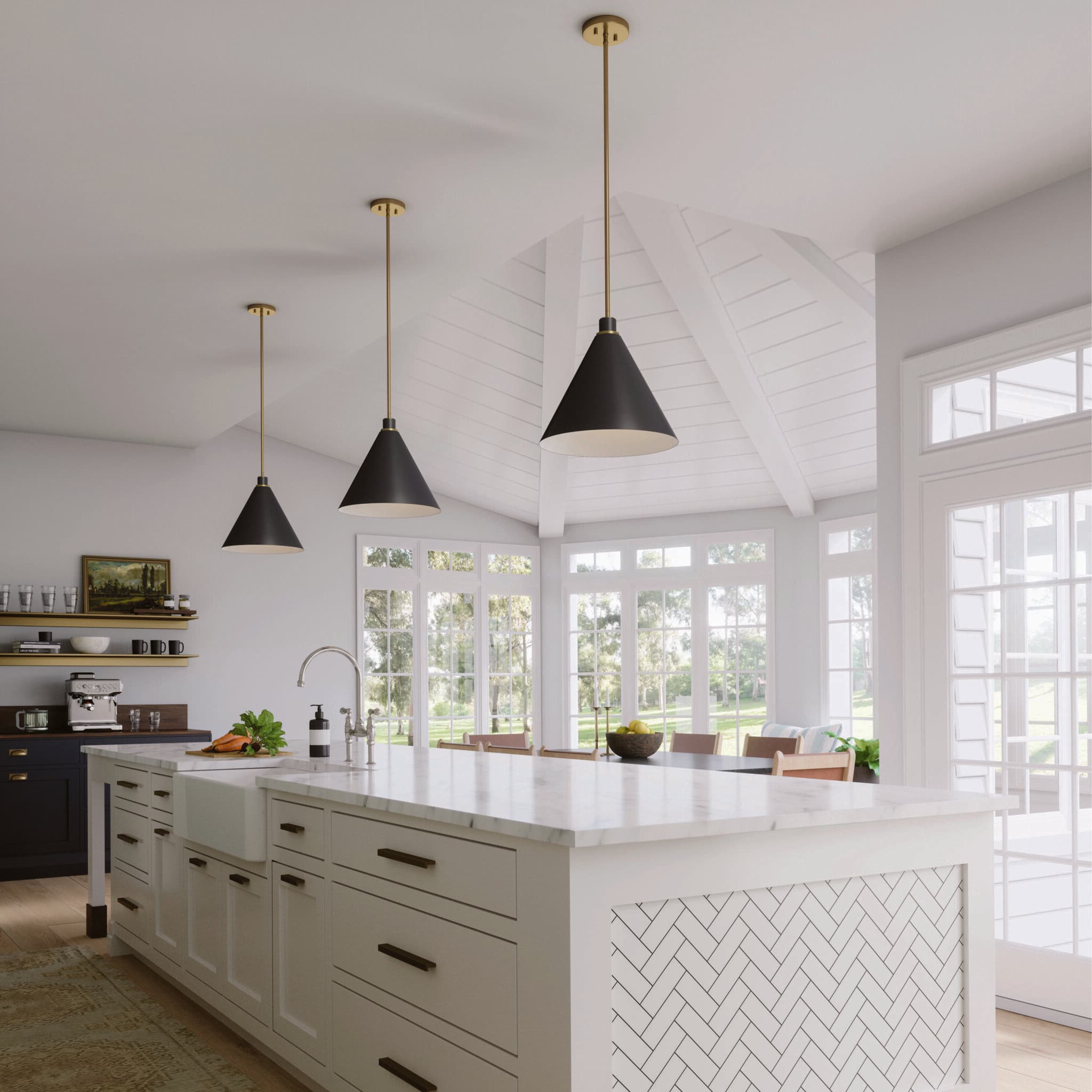 Barrett 1 Light Pendant in Aged Brass and Black-img-4