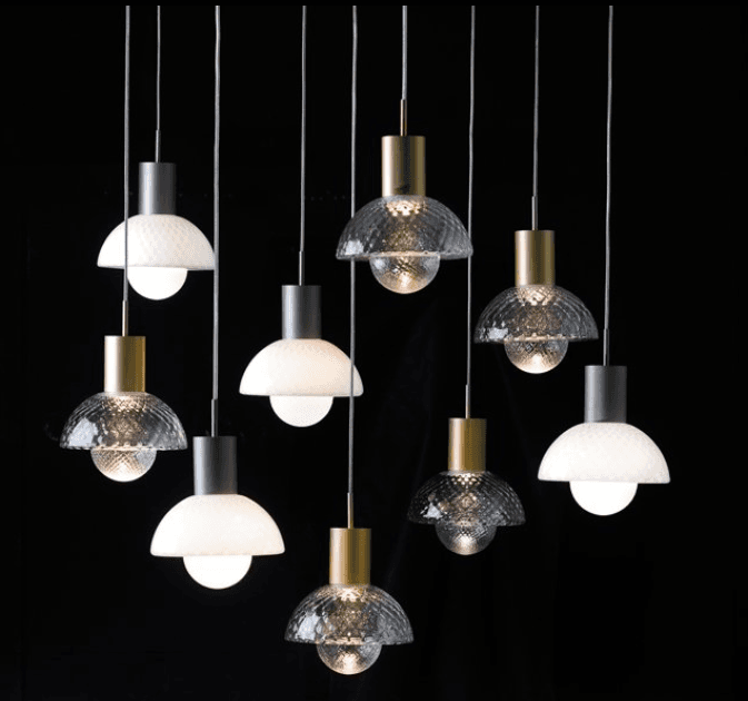 Fia Pendant Light in Brushed Gold & White Glass-img-2