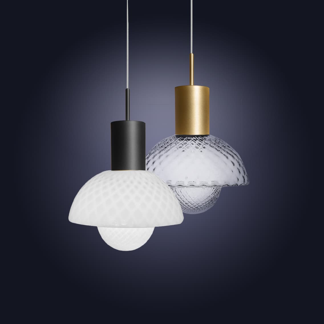 Fia Pendant Light in Brushed Platinum & Clear Glass-img-2