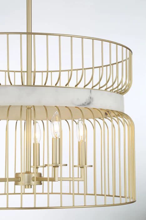 McGee 5 Light Pendant in Gold & Alabaster-img-2
