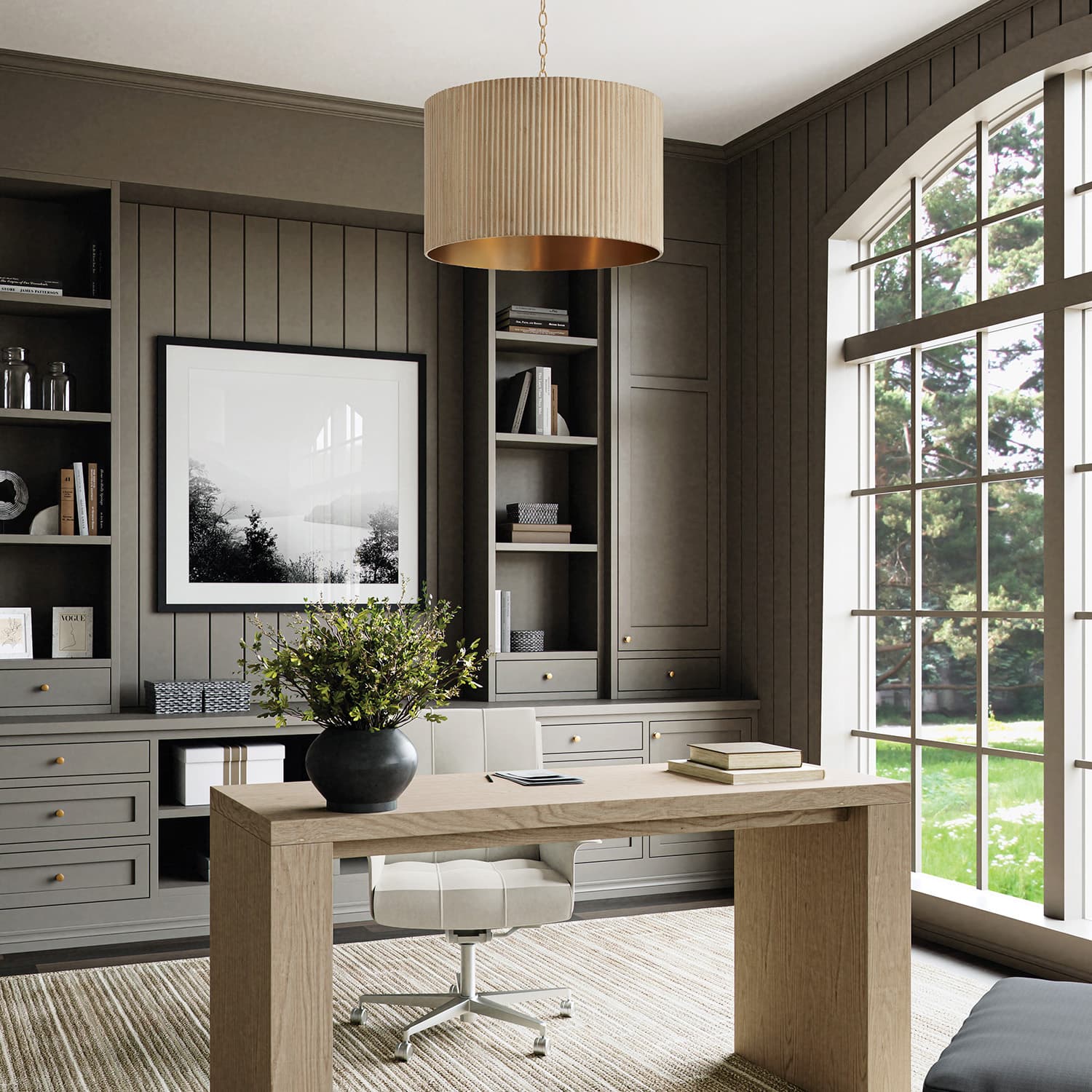 Cody 3 Light Pendant in White Wash & Matte Brass-img-1