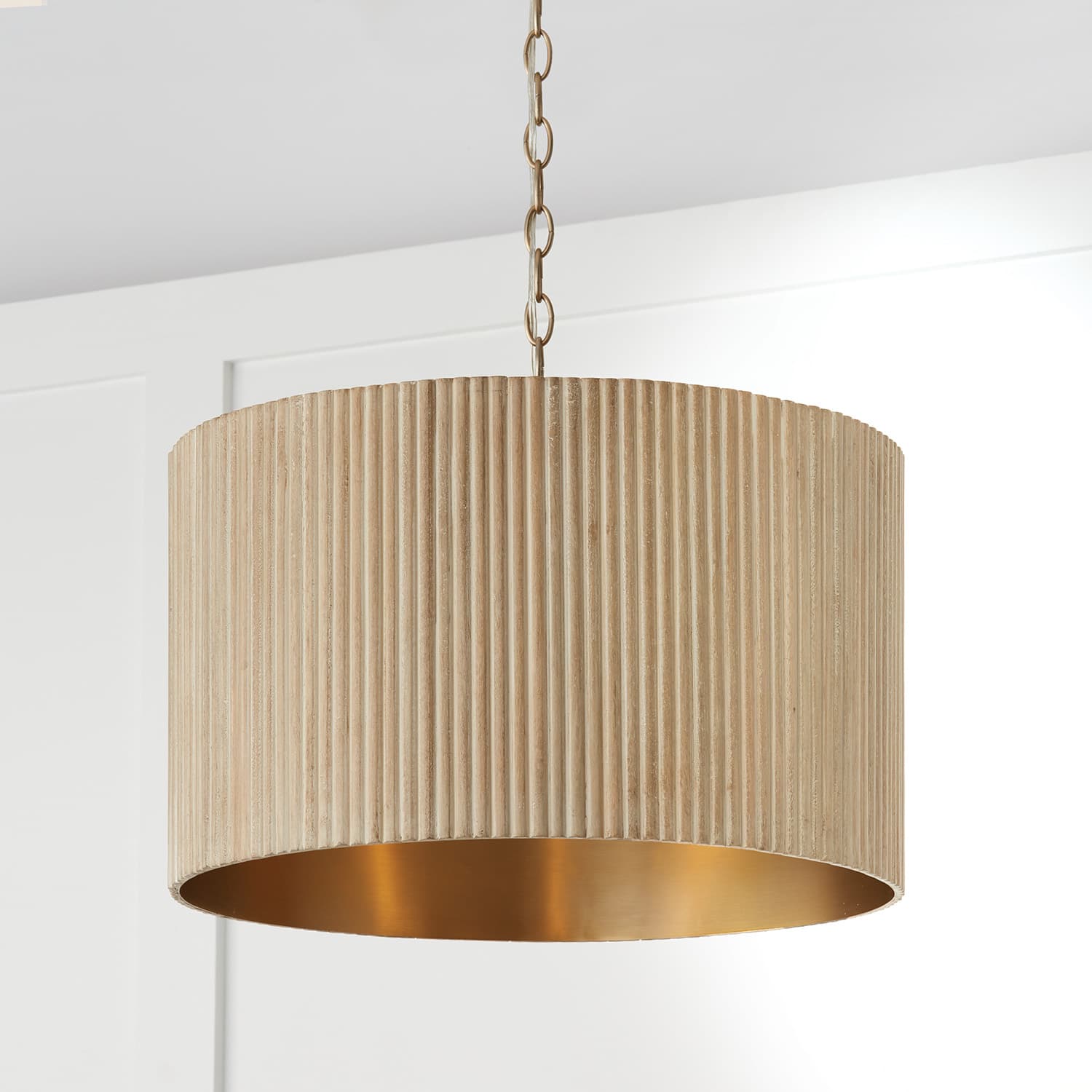 Cody 3 Light Pendant in White Wash & Matte Brass-img-2