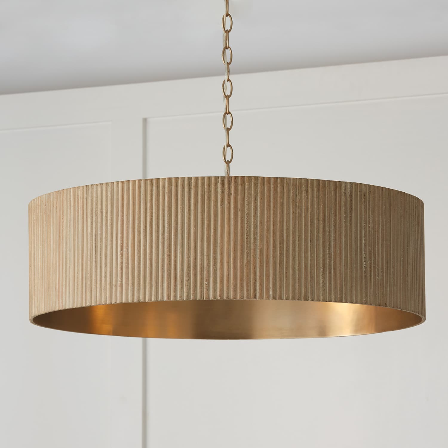 Cody 4 Light Pendant in White Wash & Matte Brass-img-2