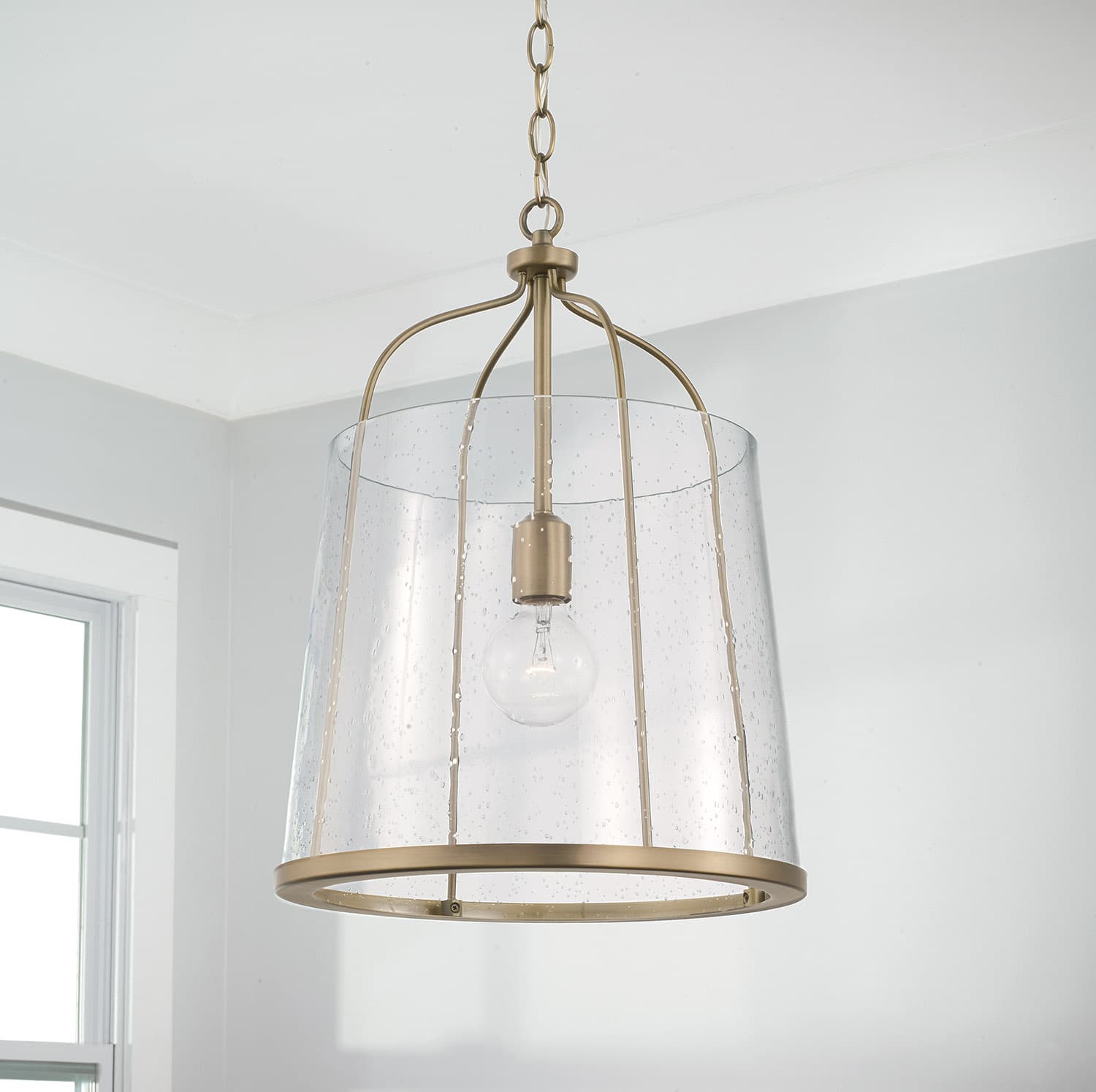 Acer 1 Light Pendant in Aged Brass-img-1