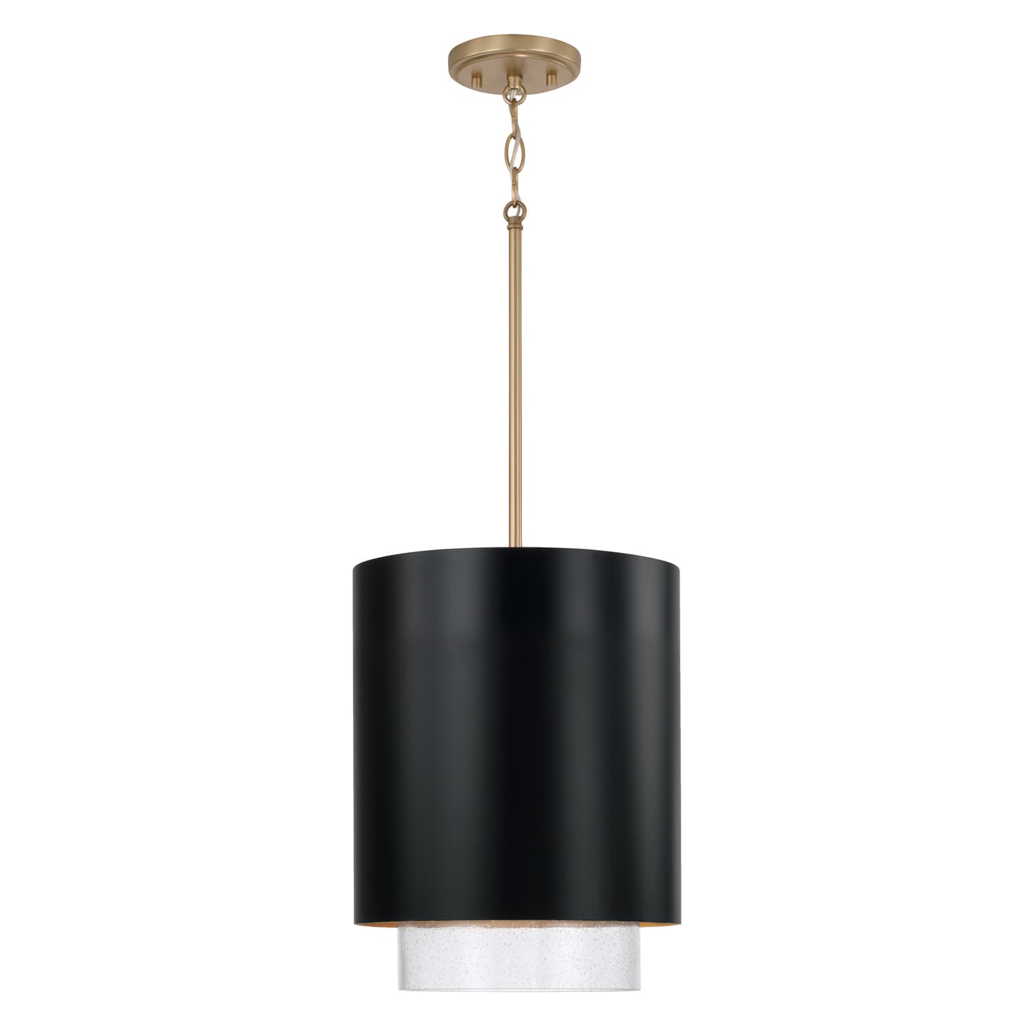 Swell 1 Light Pendant In Matte Brass & Black-img-2