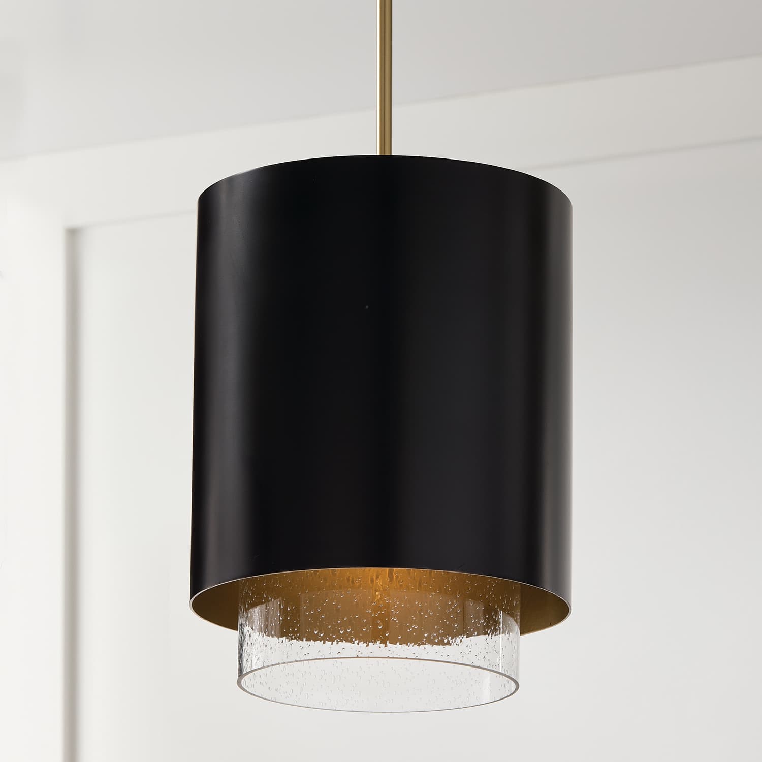 Swell 1 Light Pendant In Matte Brass & Black-img-5