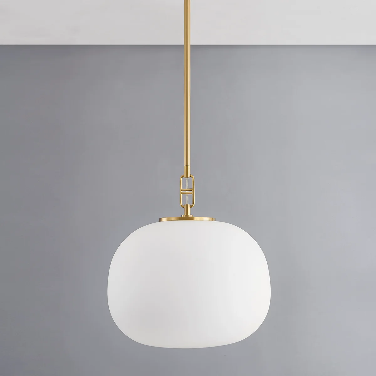Finlay 1 Light Pendant - Large In Aged Brass-img-4