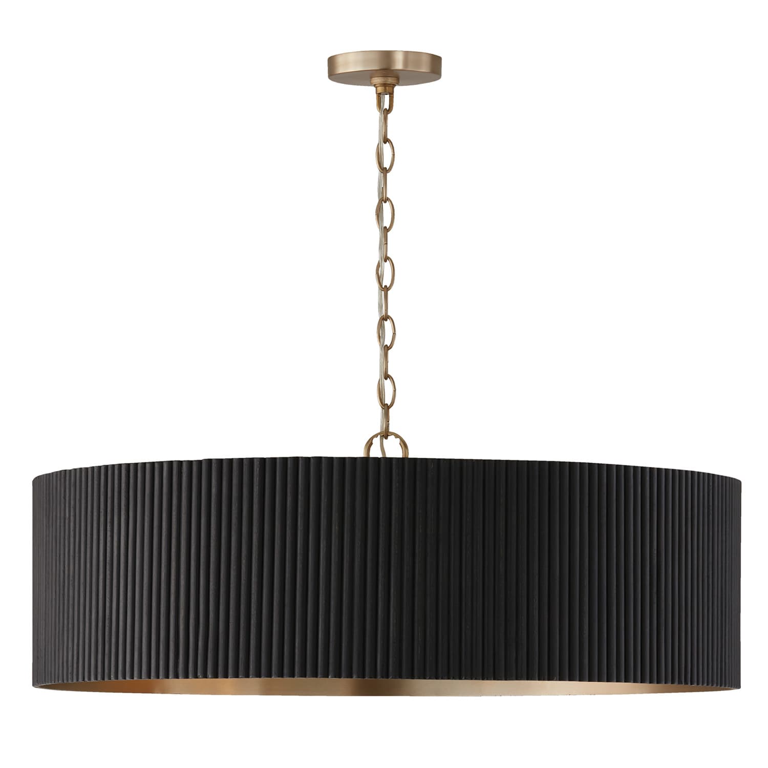 Cody 4 Light Pendant In Black Stain & Matte Brass-img-2