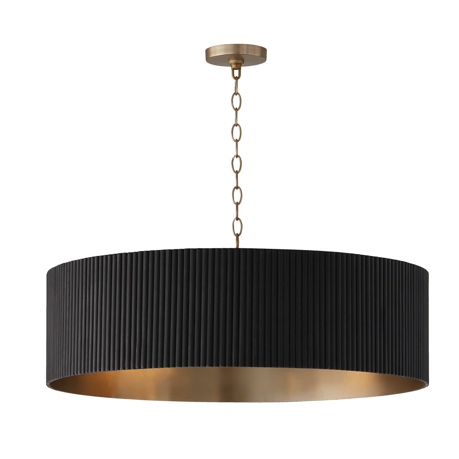 Cody 4 Light Pendant In Black Stain & Matte Brass-img-3