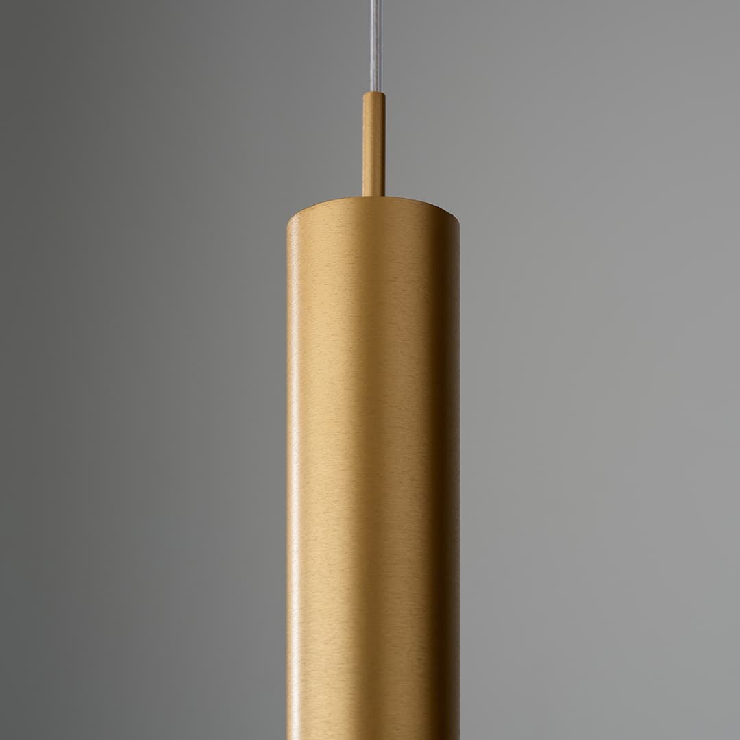 Primo 1 Light Pendant - Long in Brushed Gold & Clear Glass-img-4