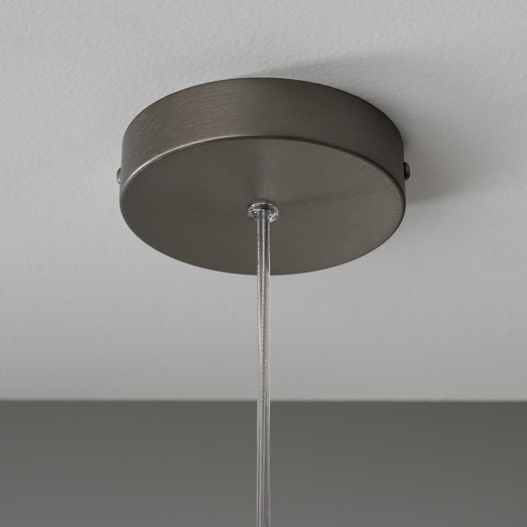 Primo 1 Light Pendant - Long in Brushed Platinum & Clear Glass-img-4