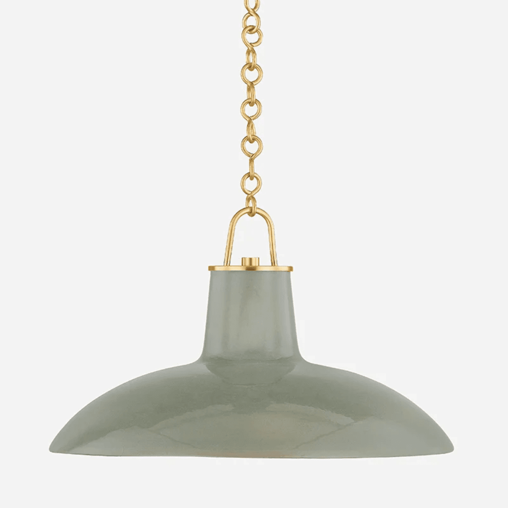 Potter 1 Light Pendant In Aged Brass & Ceramic Moss Crackle-img-3