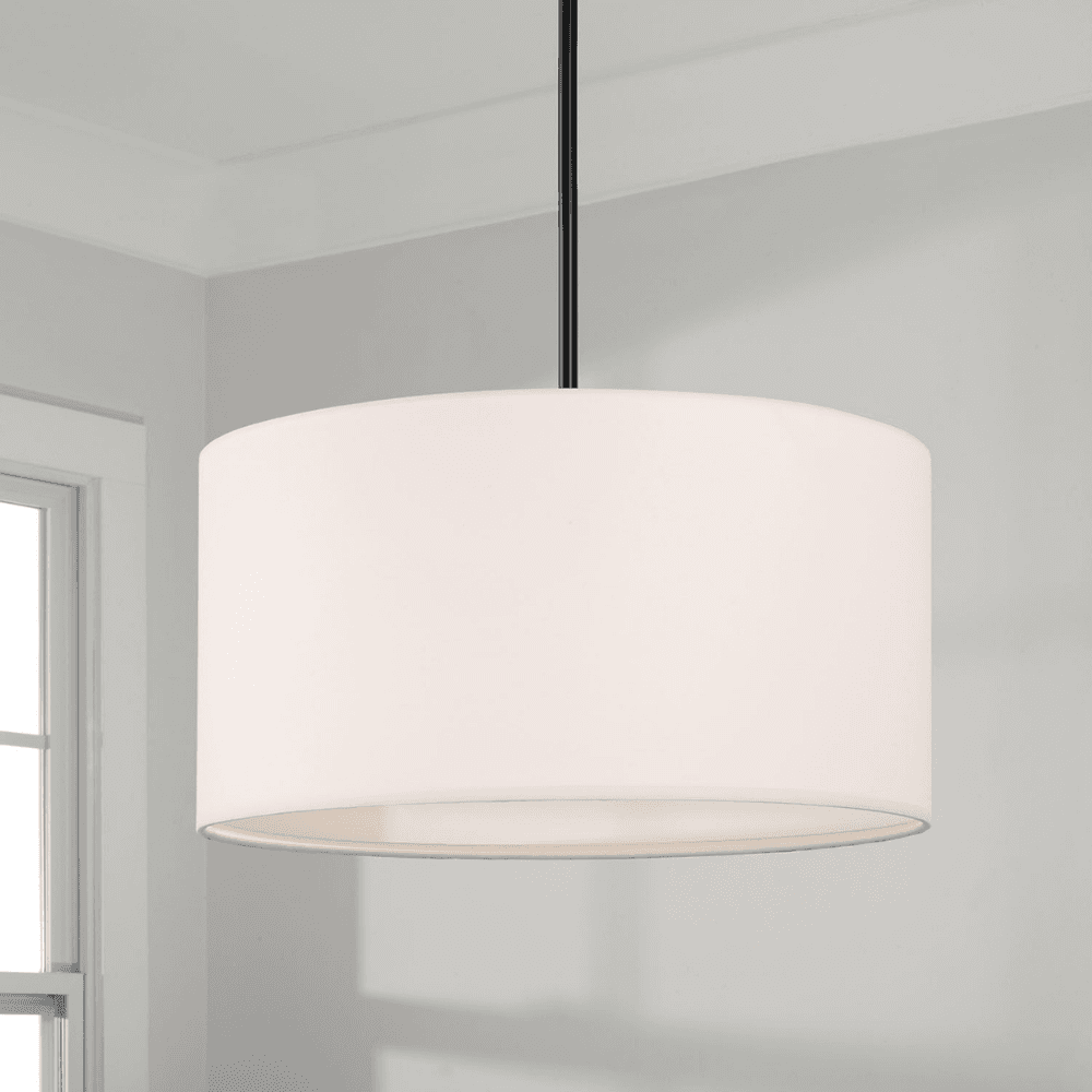 Winnie 3 Light Drum Pendant in Matte Black-img-1