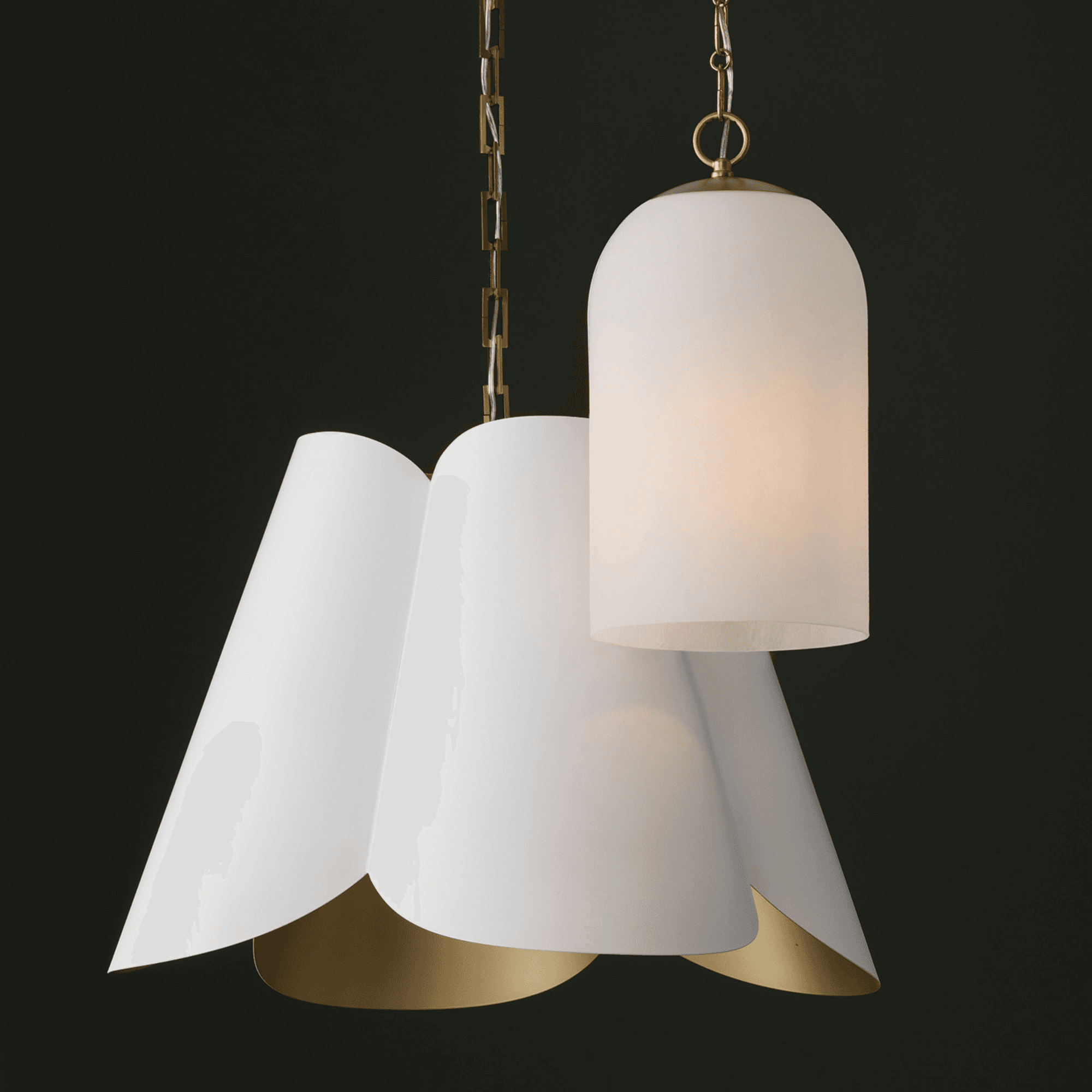 Botanical 4 Light Pendant in Matte Brass & White-img-9