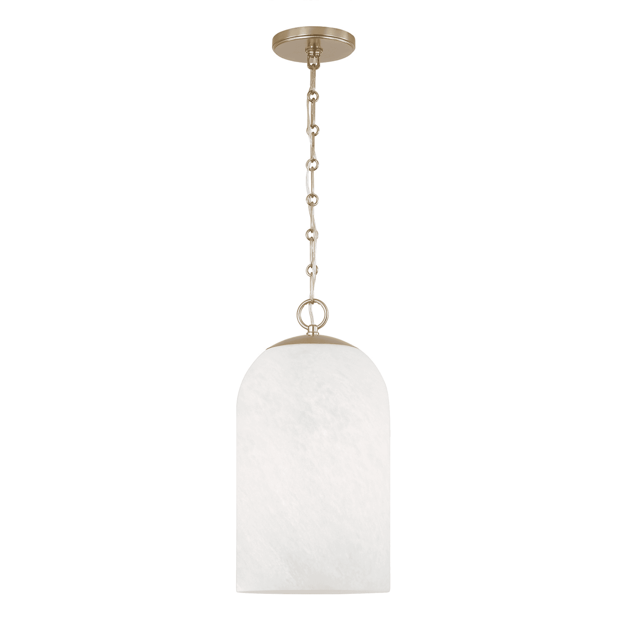 Lulu 1 Light Alabaster Glass Pendant in Matte Brass-img-3