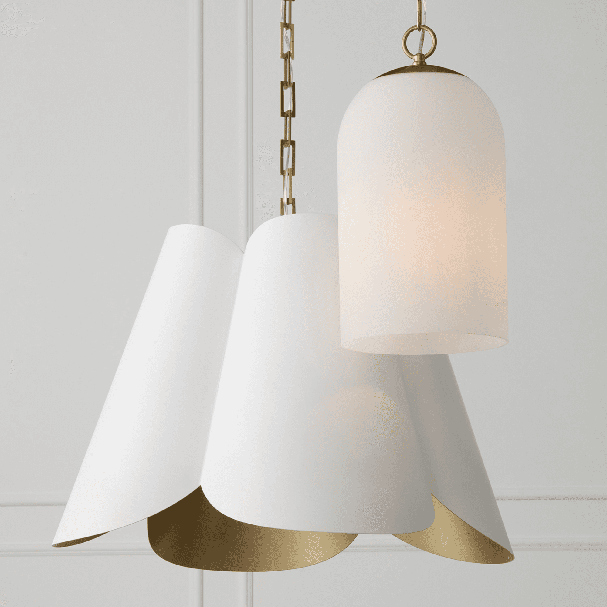 Lulu 1 Light Alabaster Glass Pendant in Matte Brass-img-6