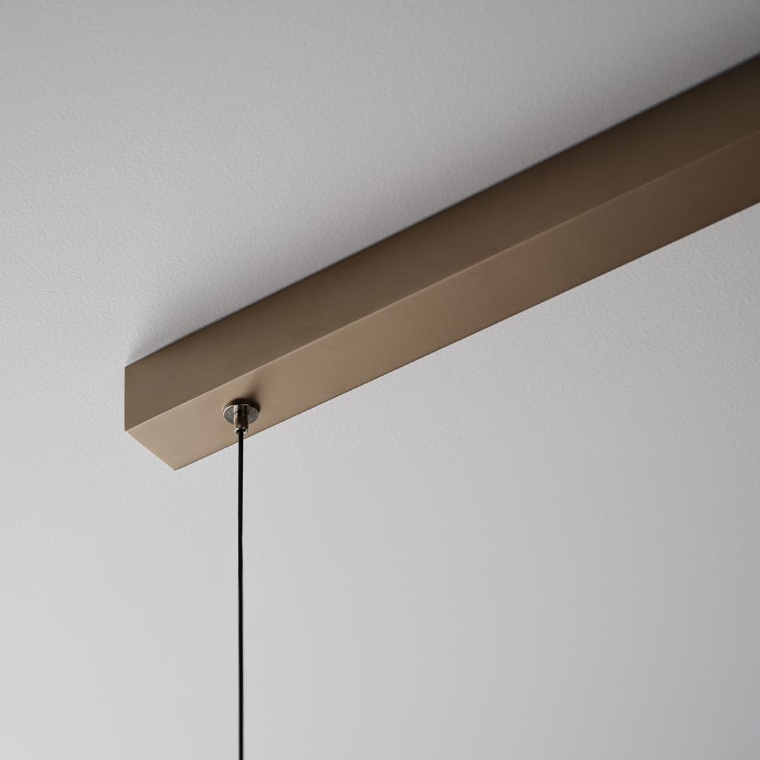 Doblar LED Glass Linear Pendant in Soft Champagne Gold-img-3