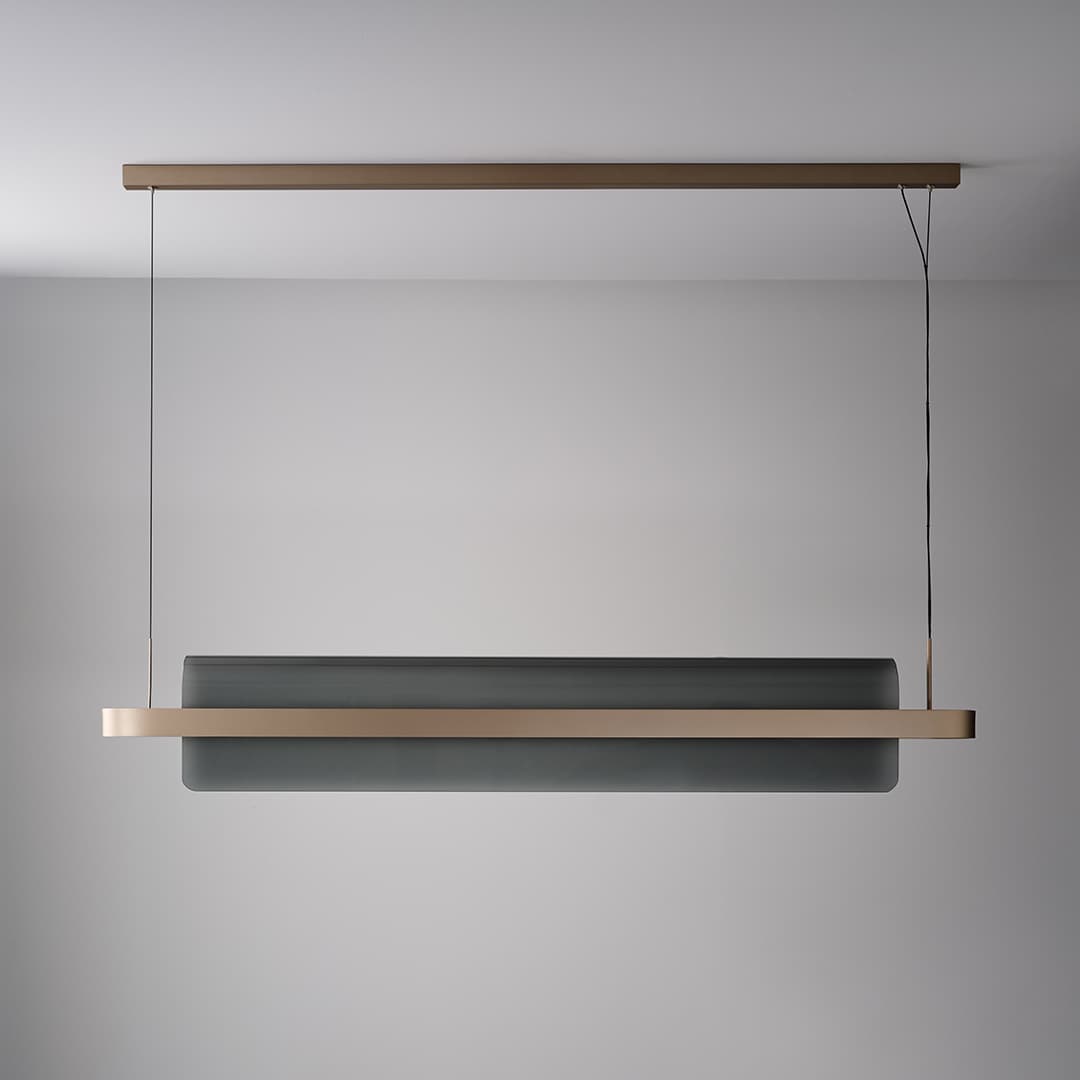 Doblar LED Glass Linear Pendant in Soft Champagne Gold-img-5