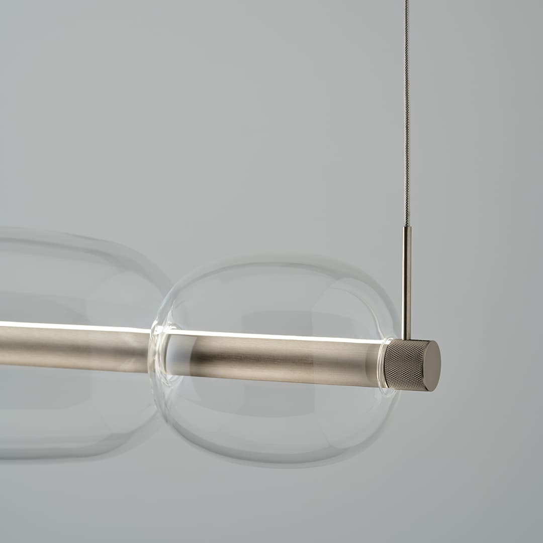Insider LED Linear Glass Pendant in Nickel-img-3