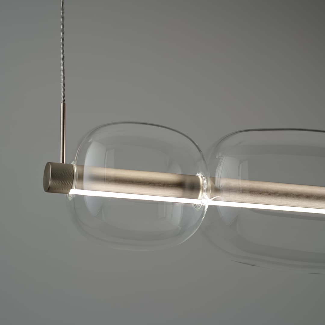Insider LED Linear Glass Pendant in Nickel-img-6