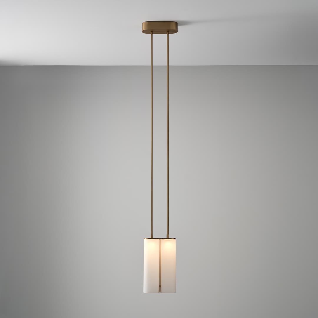 Matteo LED Twin Glass Pendant in Aged Brass-img-1