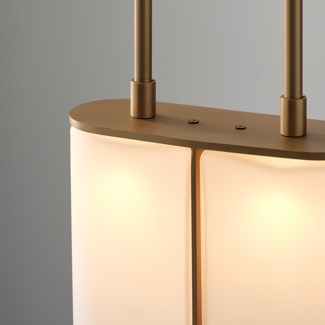 Matteo LED Twin Glass Pendant in Aged Brass-img-2