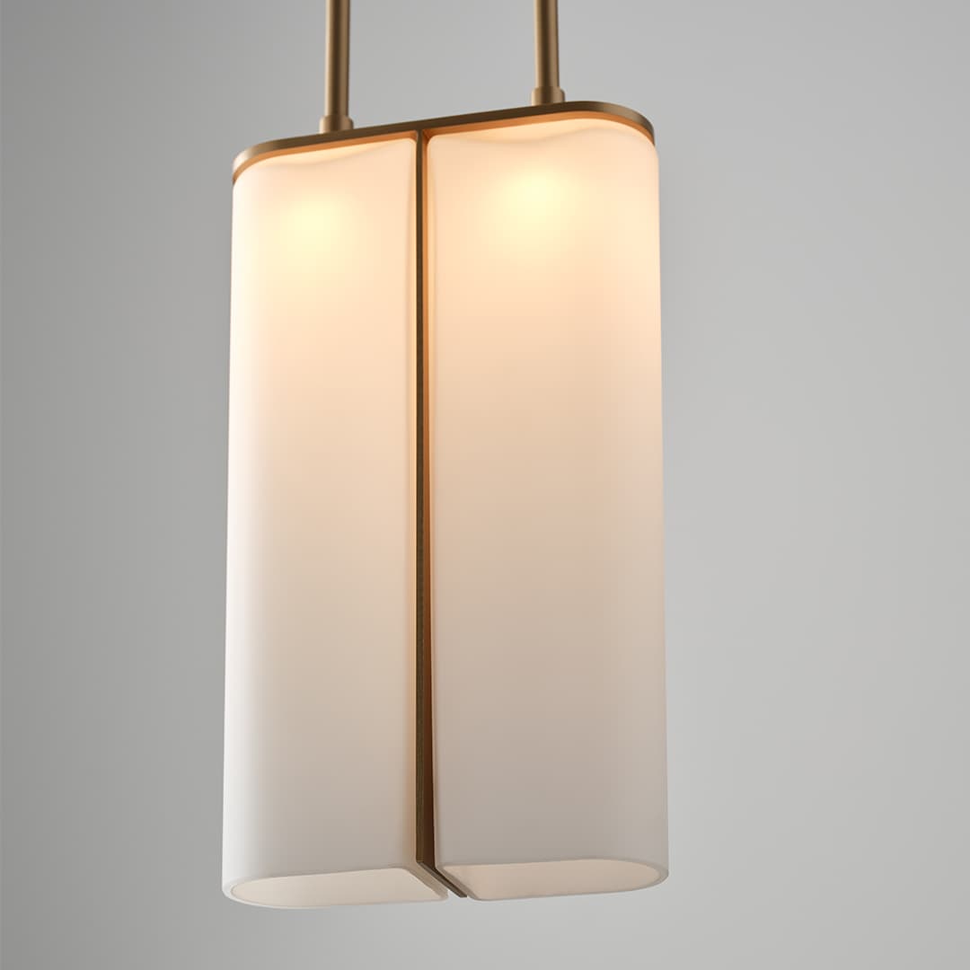 Matteo LED Twin Glass Pendant in Aged Brass-img-3