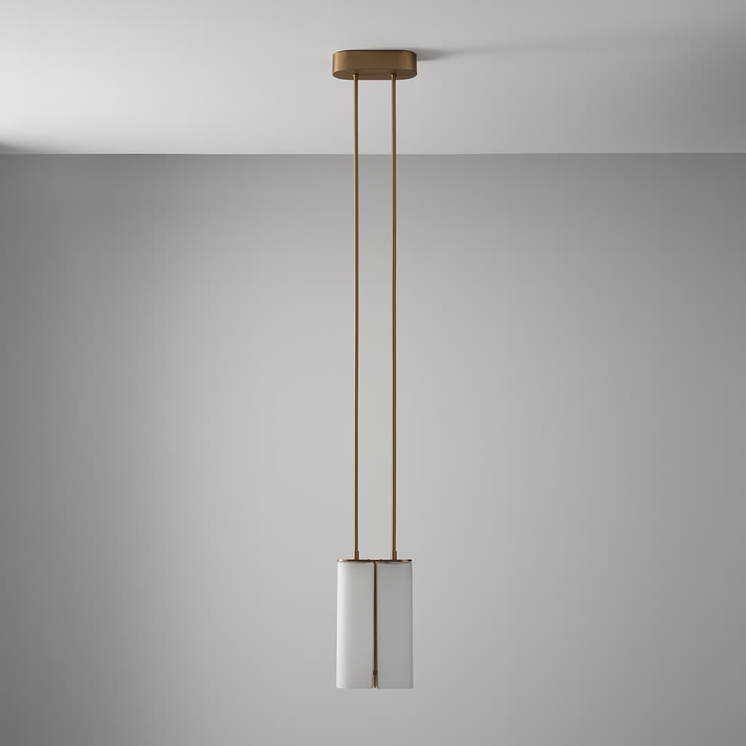 Matteo LED Twin Glass Pendant in Aged Brass-img-4