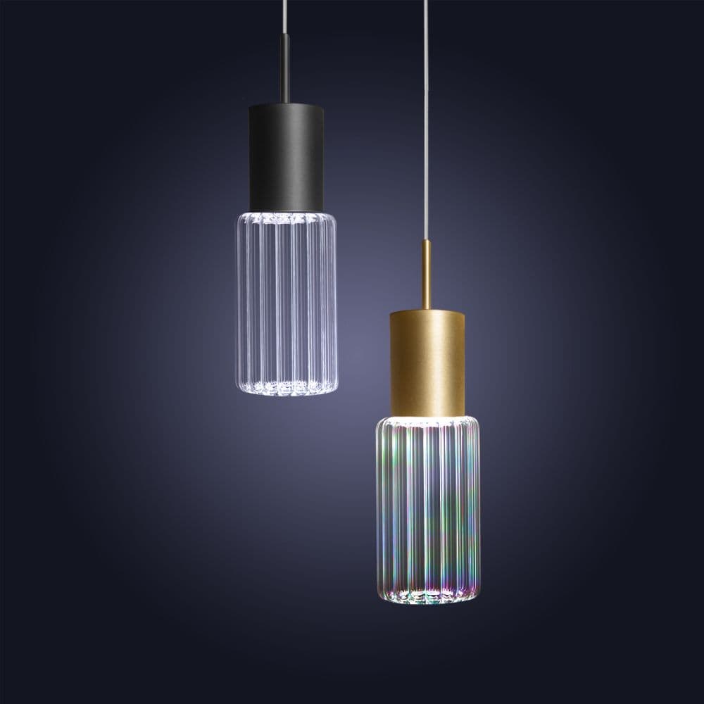 Alicia 1 Light Pendant in Brushed Gold & Clear Glass-img-2