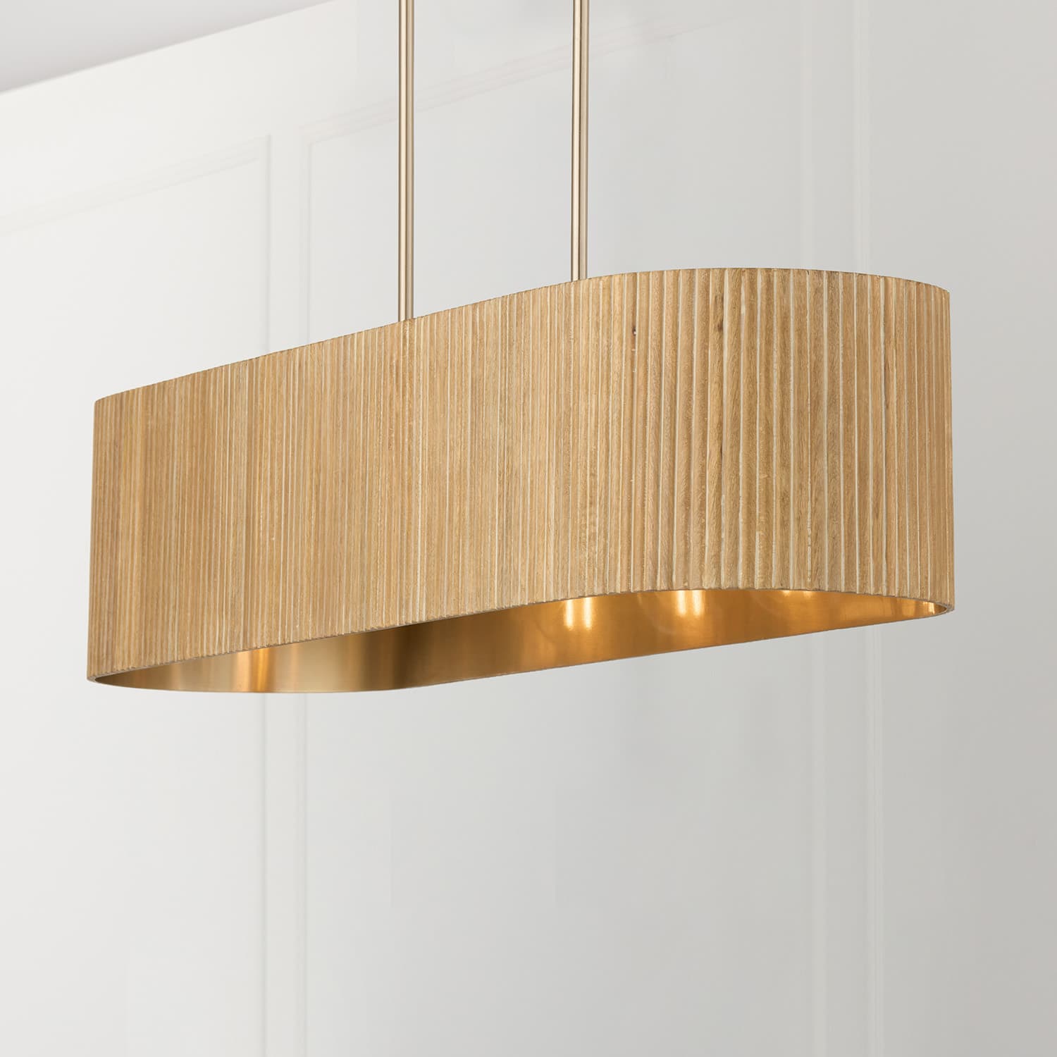 Cody 5 Light Island Pendant in White Wash & Matte Brass-img-1