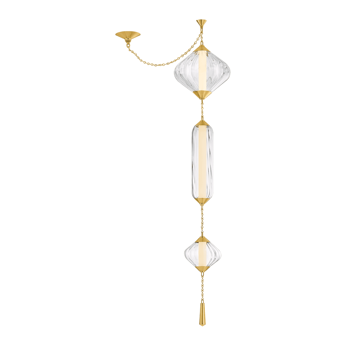 Diletta 3 Light Pendant in Vintage Polished Brass-img-6