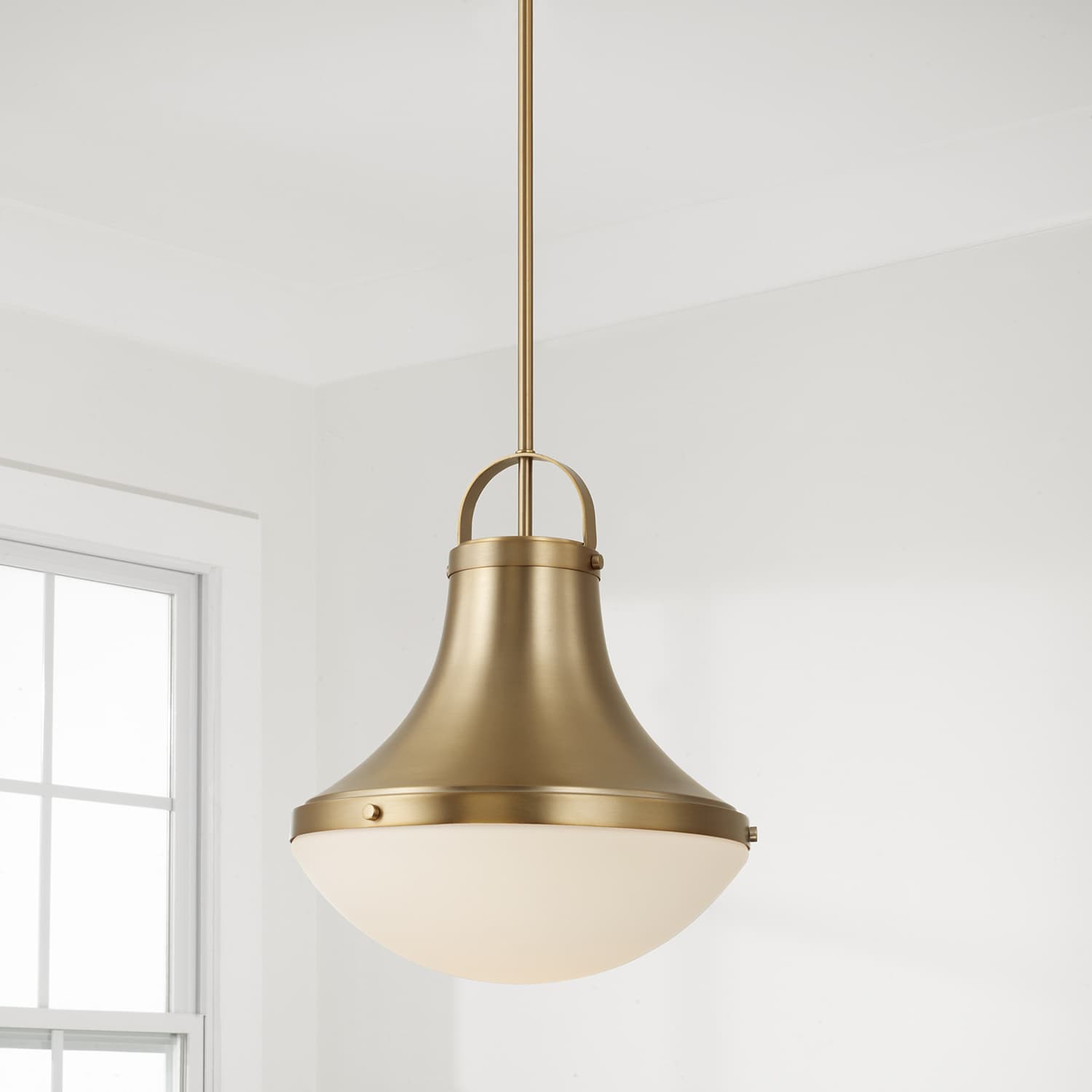 Eastern 1 Light Pendant in Aged Brass-img-1