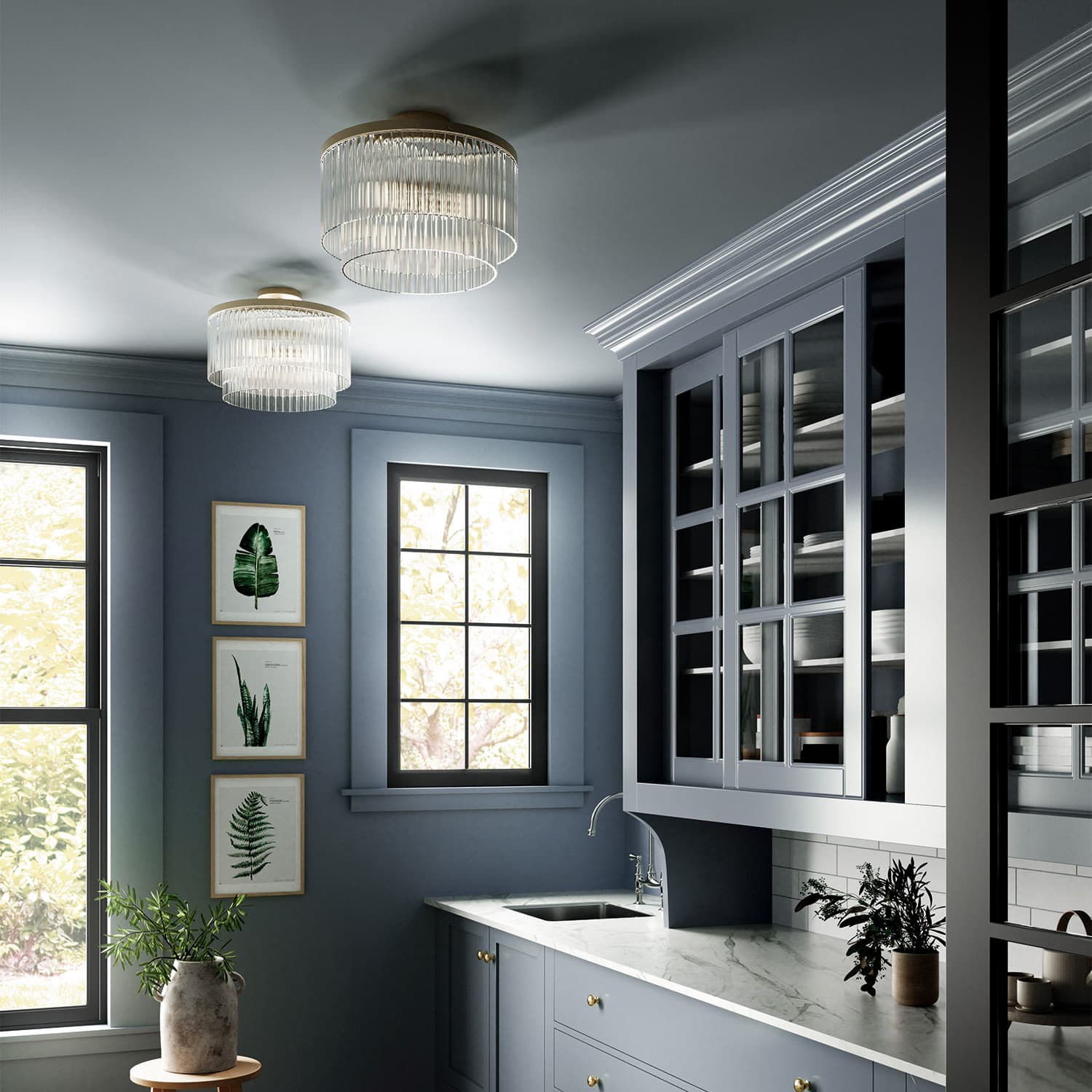 Mia 3 Light Pendant in Aged Brass-img-1