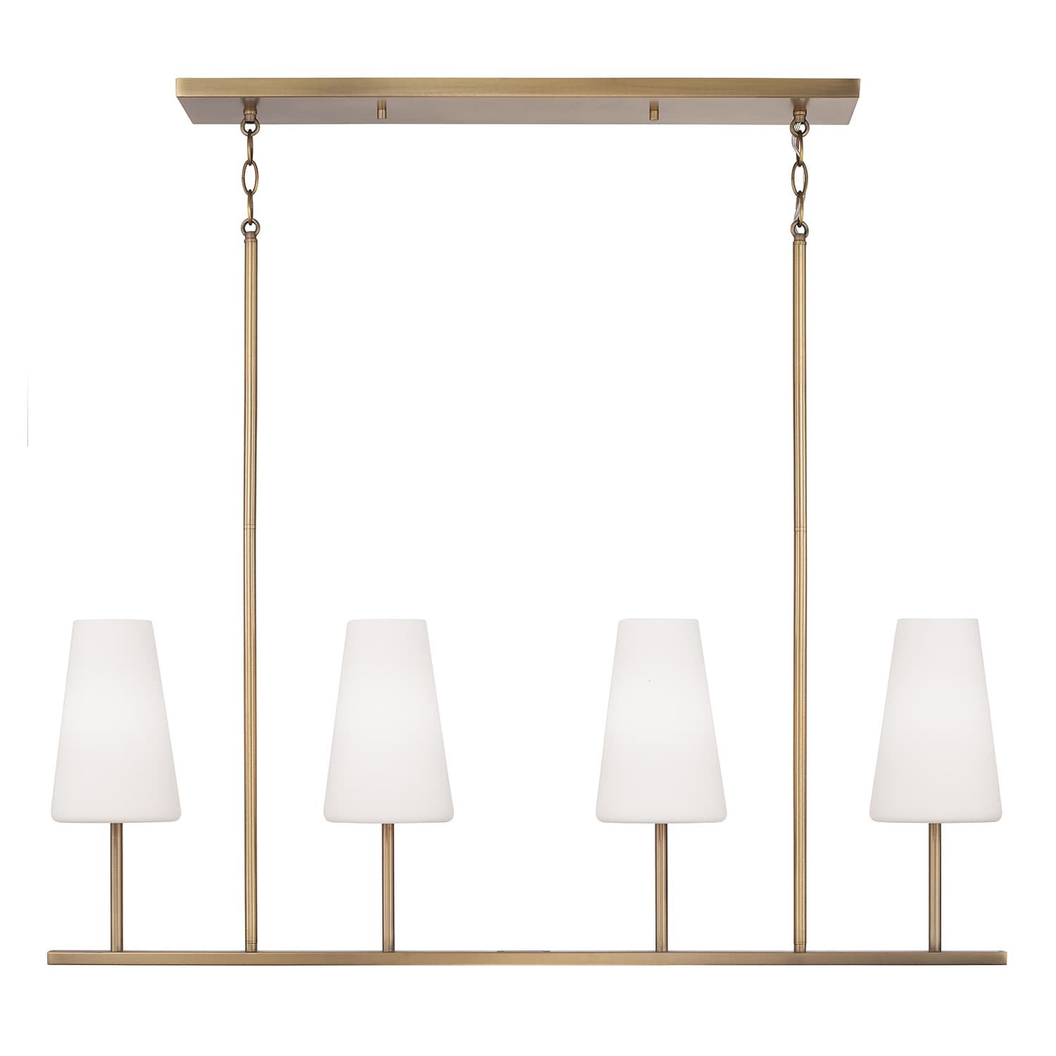 Mira 4 Light Linear Pendant in Aged Brass-img-2