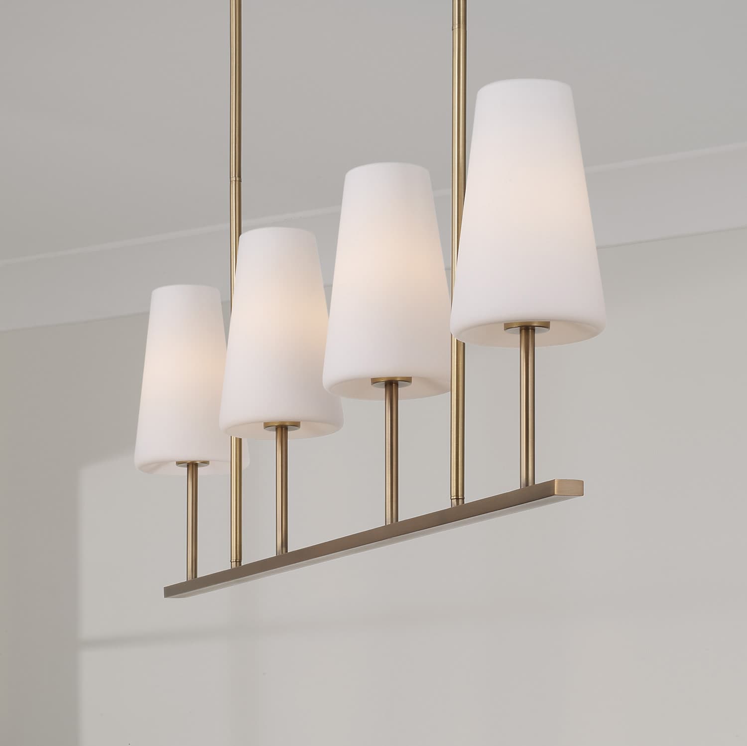 Mira 4 Light Linear Pendant in Aged Brass-img-4