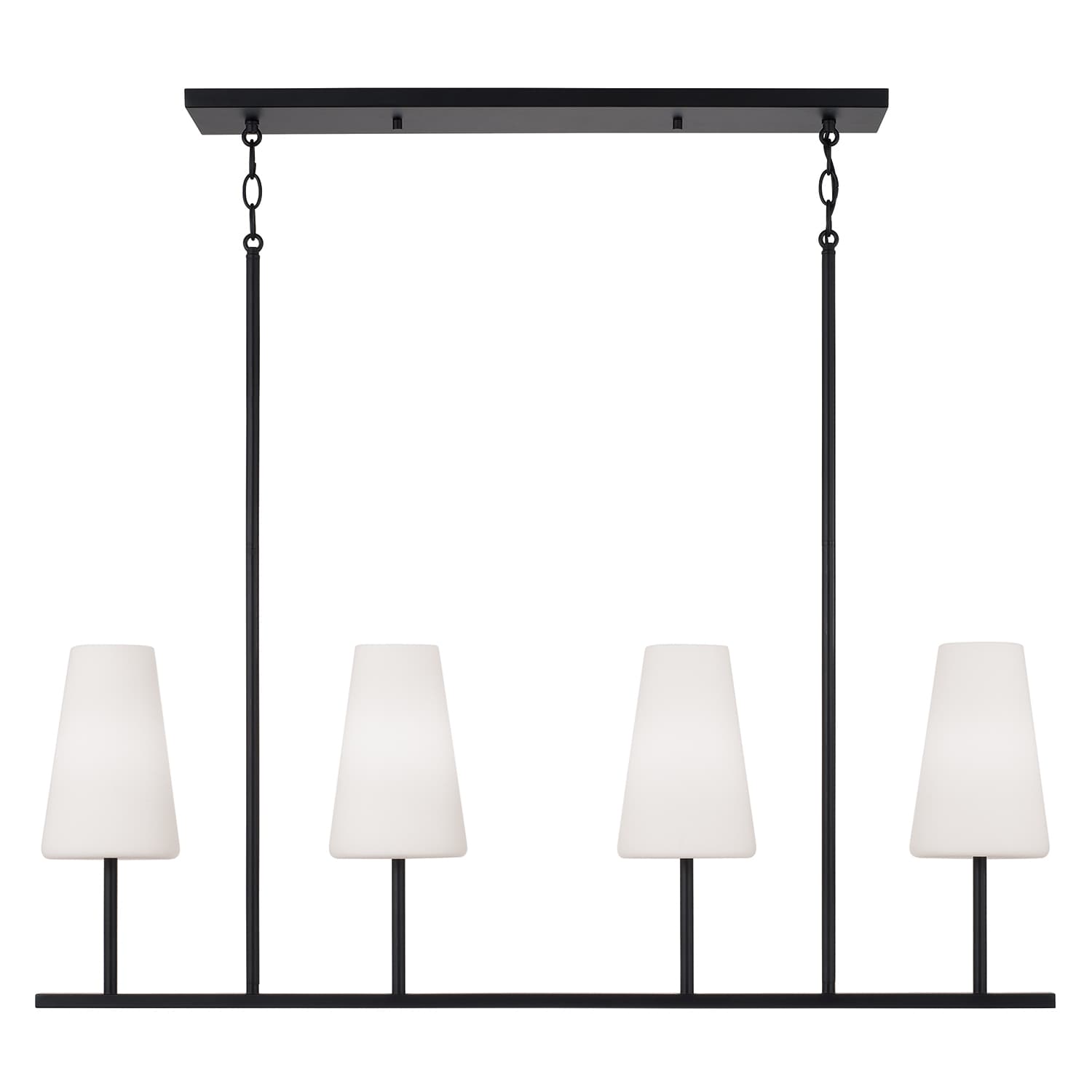 Mira 4 Light Linear Chandelier in Matte Black-img-2