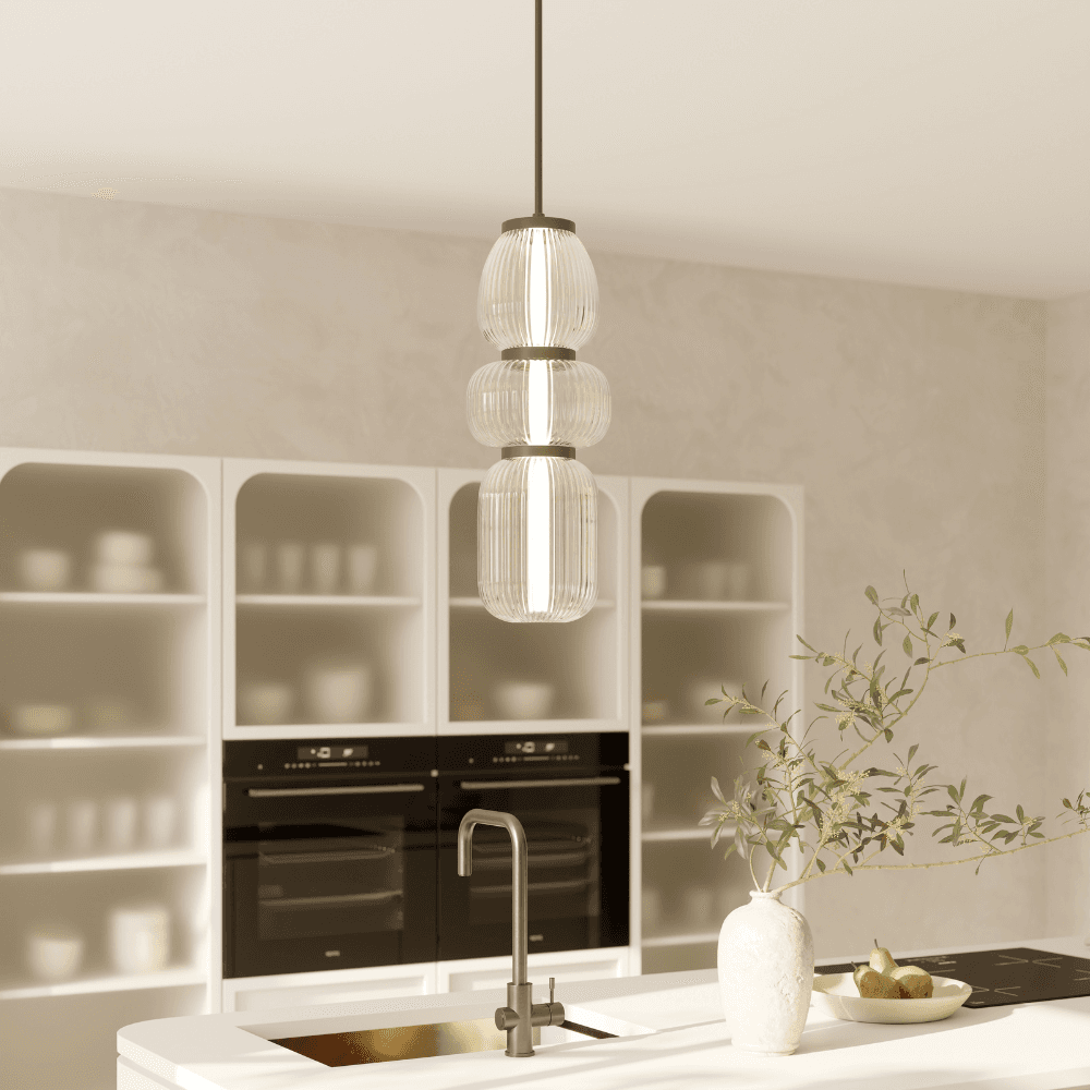 Layla 1 Light Mini Glass Pendant - Large in Matte Black-img-1