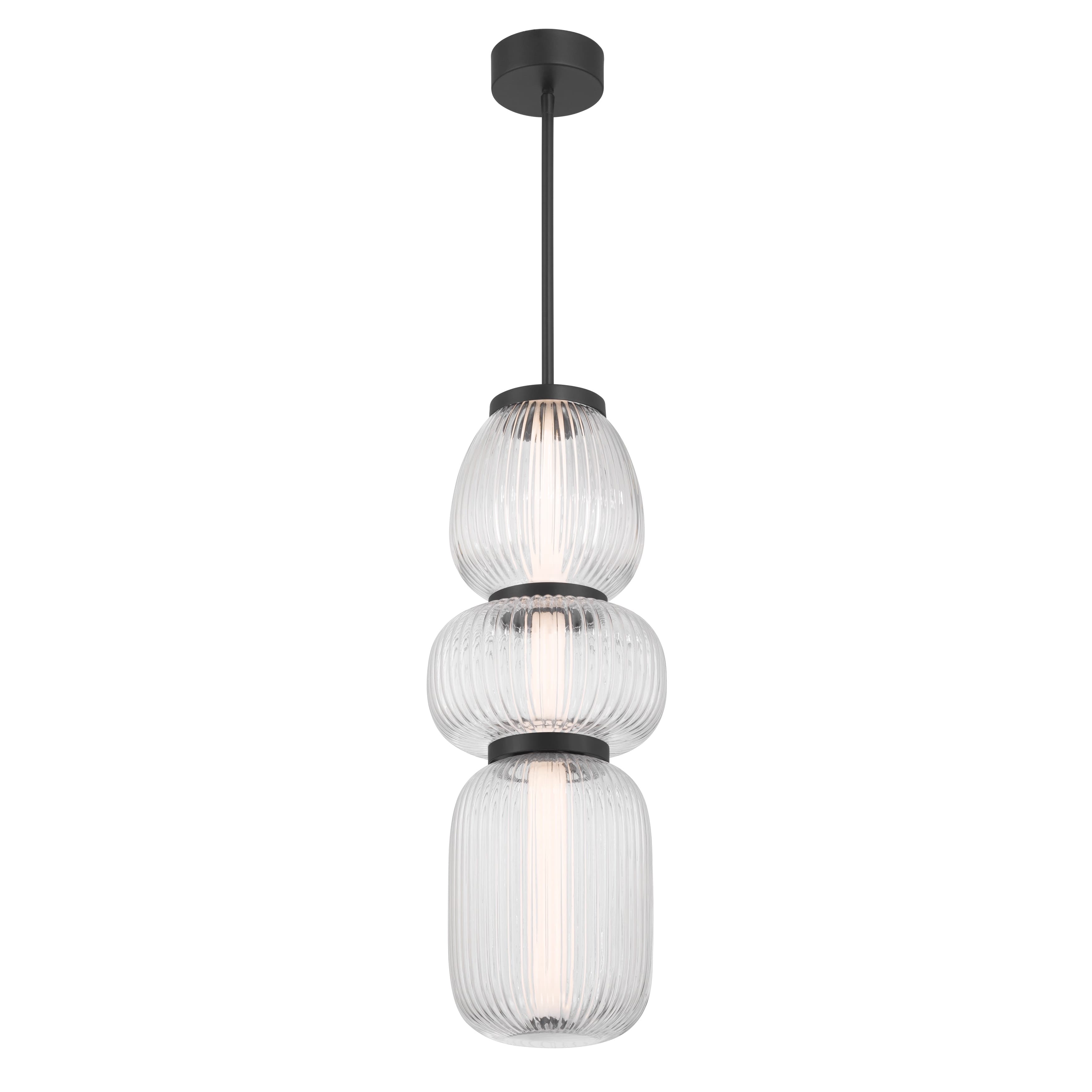 Layla 1 Light Mini Glass Pendant - Large in Matte Black-img-4