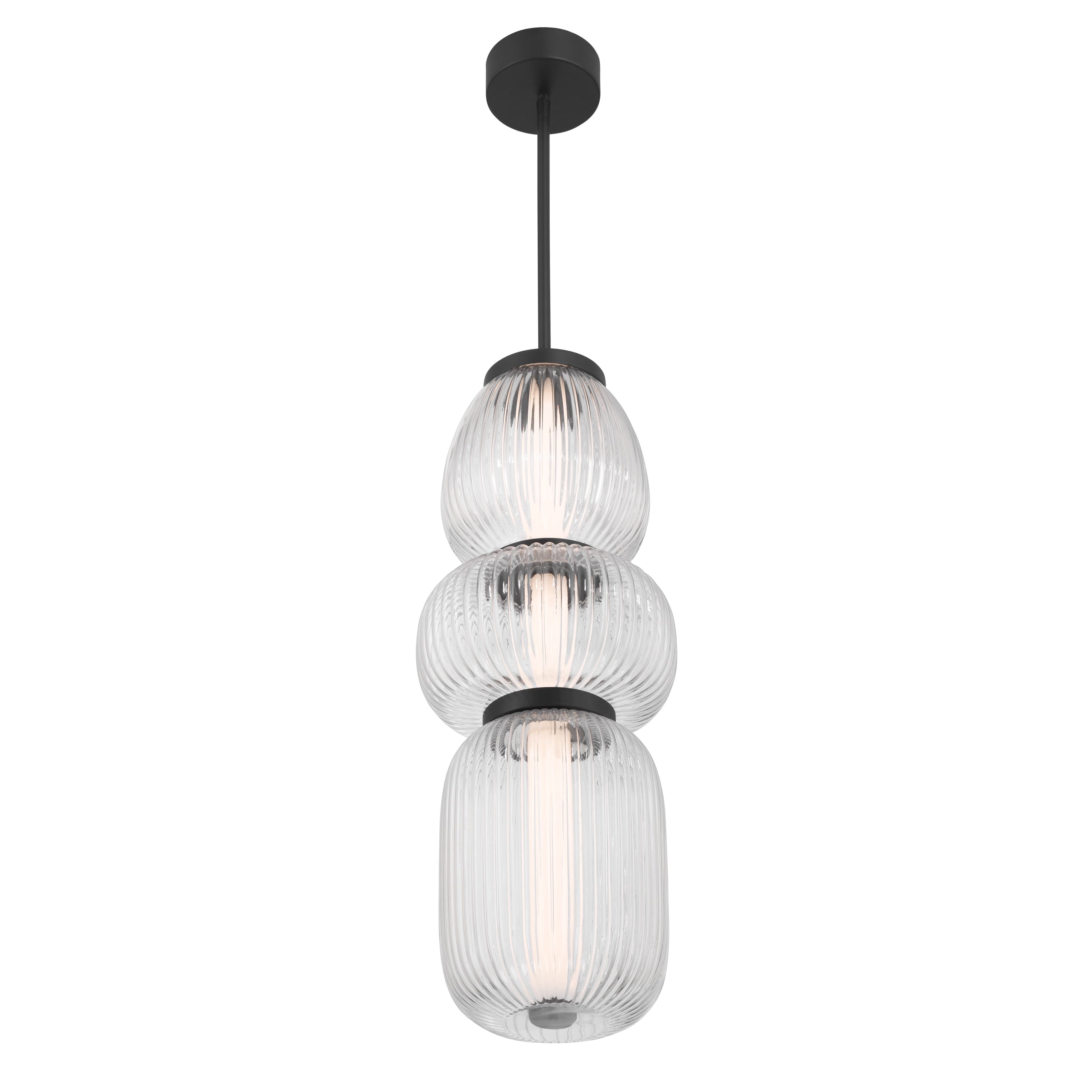 Layla 1 Light Mini Glass Pendant - Large in Matte Black-img-5