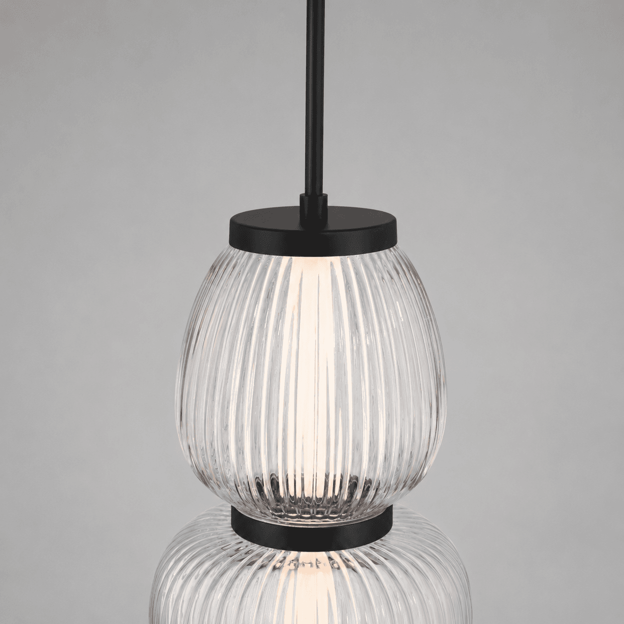 Layla 1 Light Mini Glass Pendant - Large in Matte Black-img-6