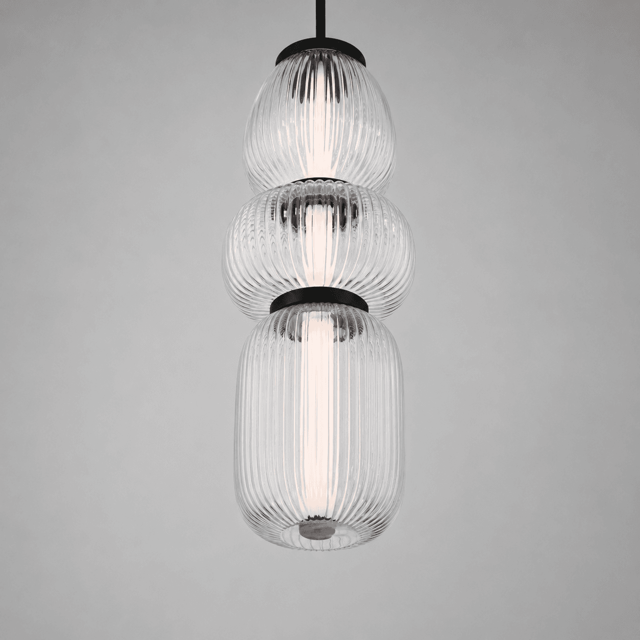 Layla 1 Light Mini Glass Pendant - Large in Matte Black-img-7