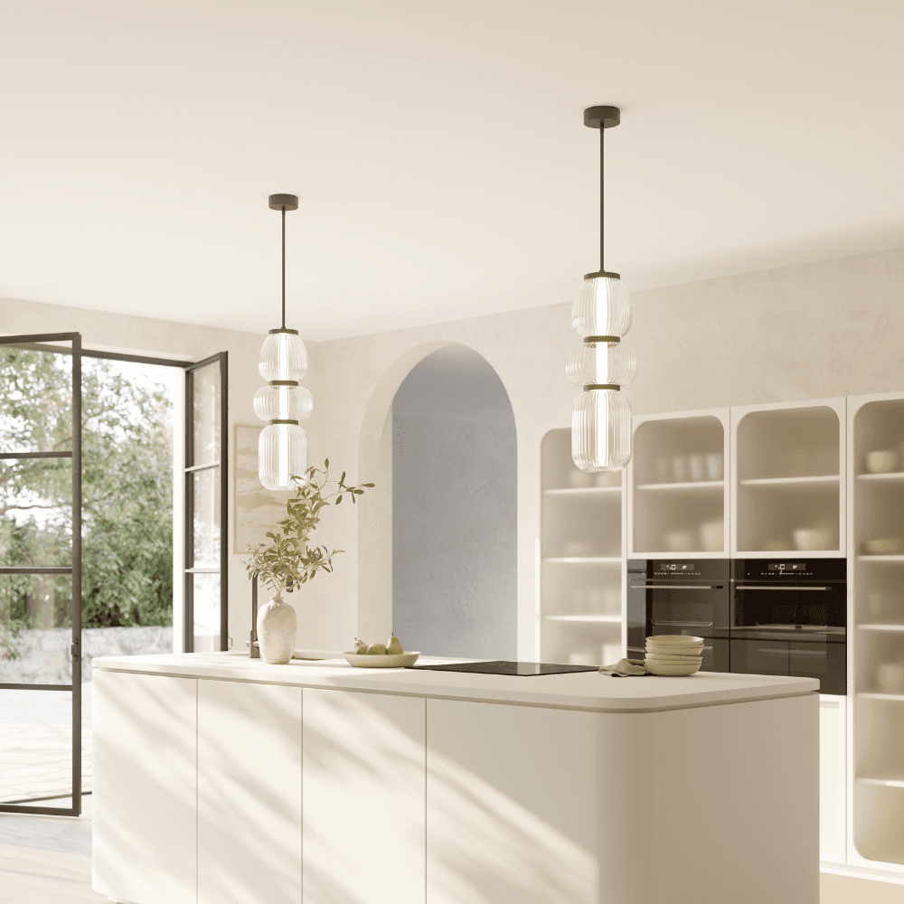 Layla 1 Light Mini Glass Pendant - Large in Matte Black-img-8