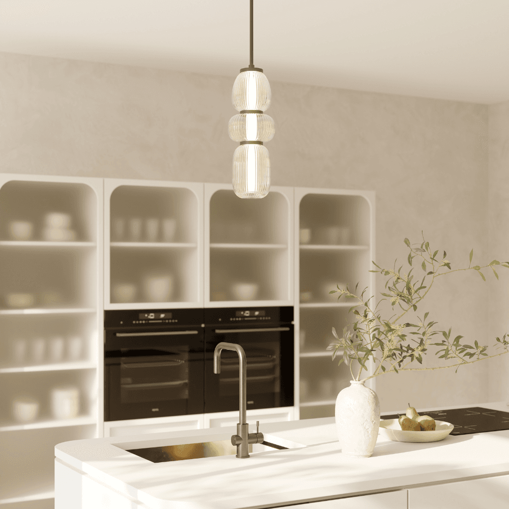 Layla 1 Light Mini Glass Pendant - Small in Matte Black-img-1