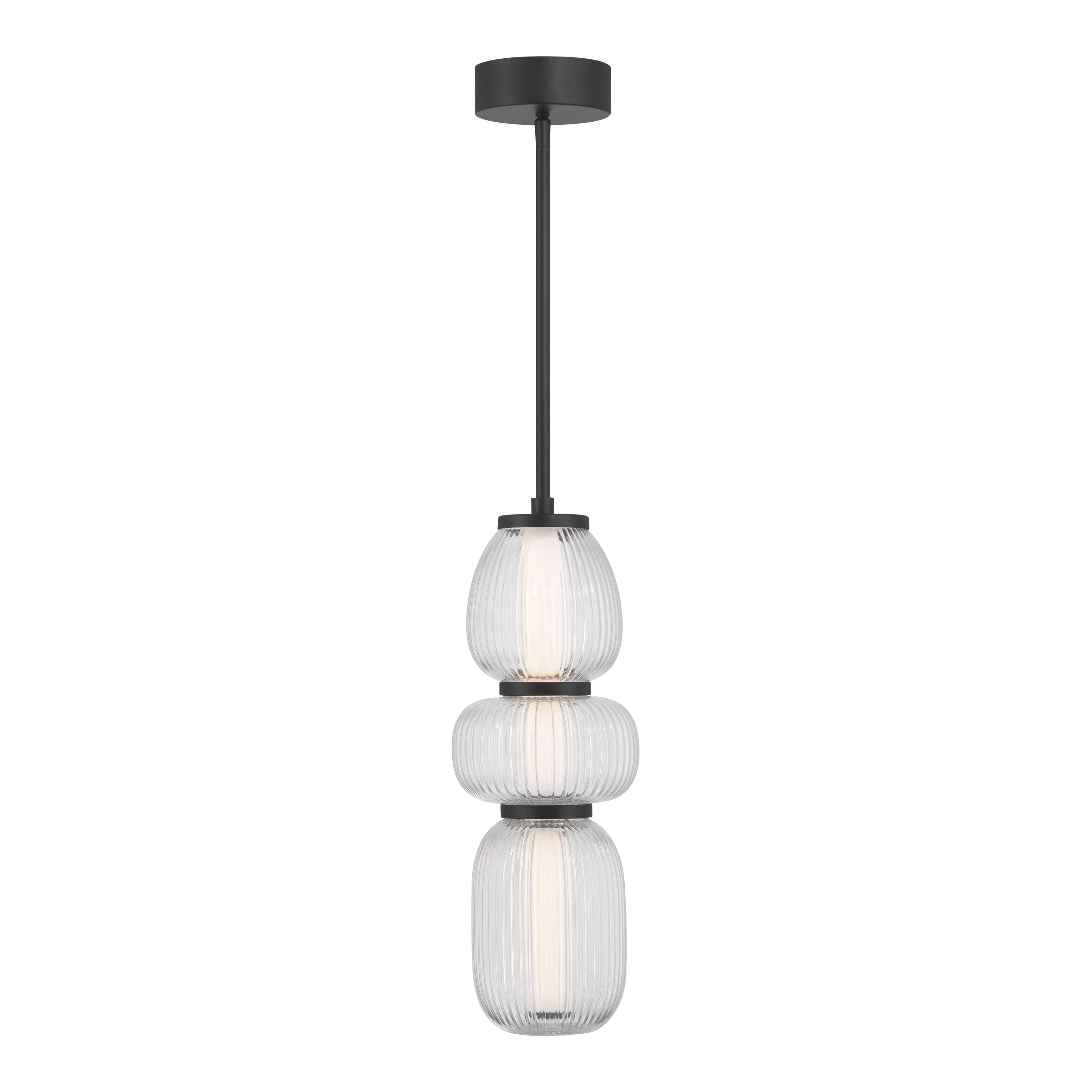 Layla 1 Light Mini Glass Pendant - Small in Matte Black-img-2