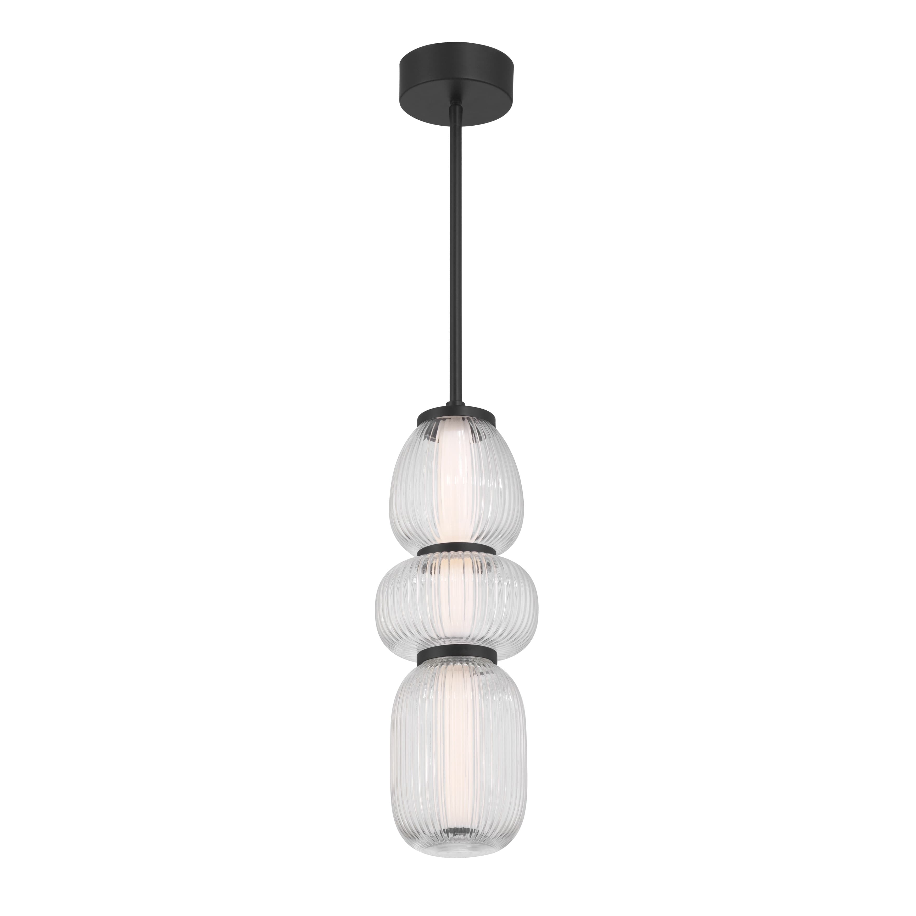 Layla 1 Light Mini Glass Pendant - Small in Matte Black-img-3