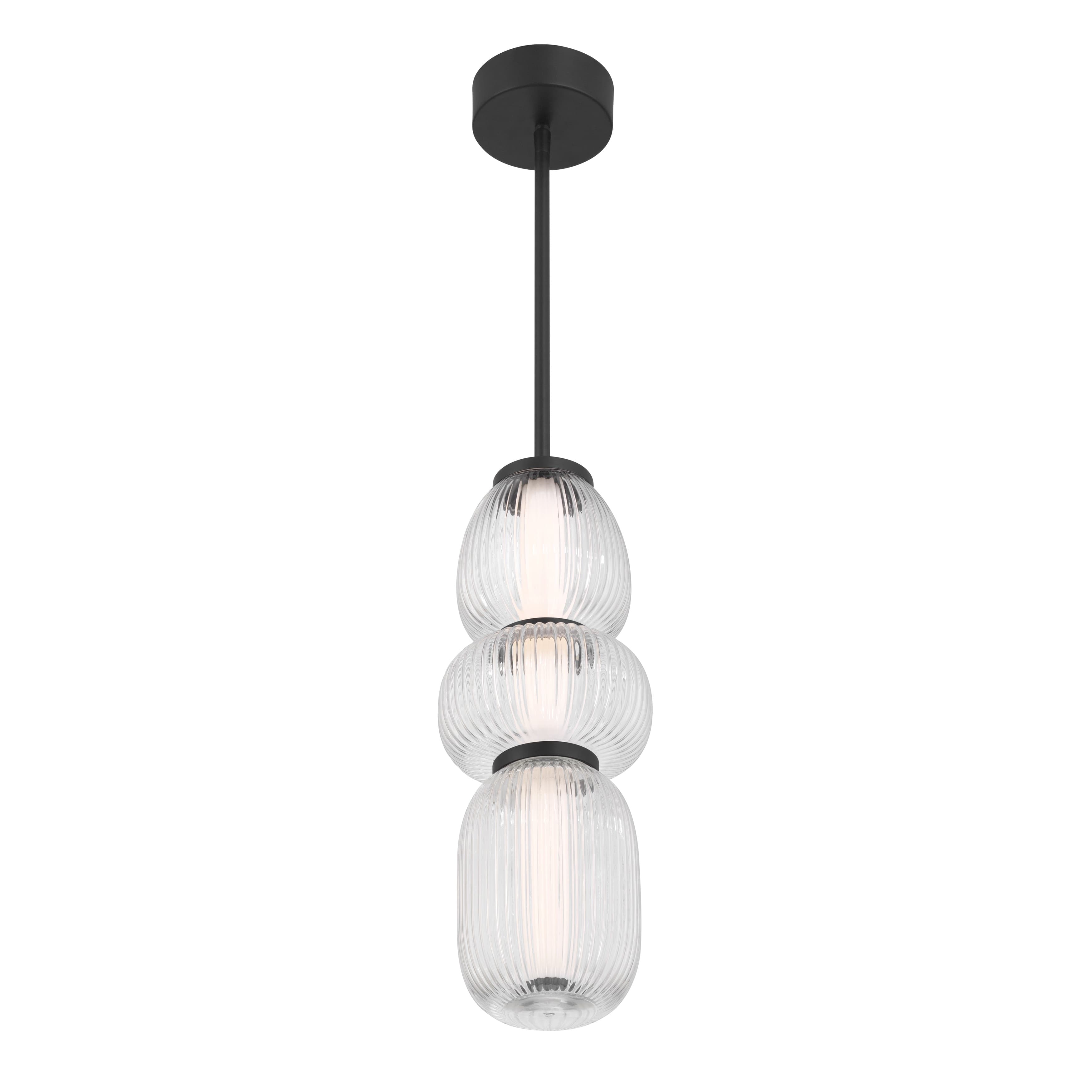 Layla 1 Light Mini Glass Pendant - Small in Matte Black-img-4