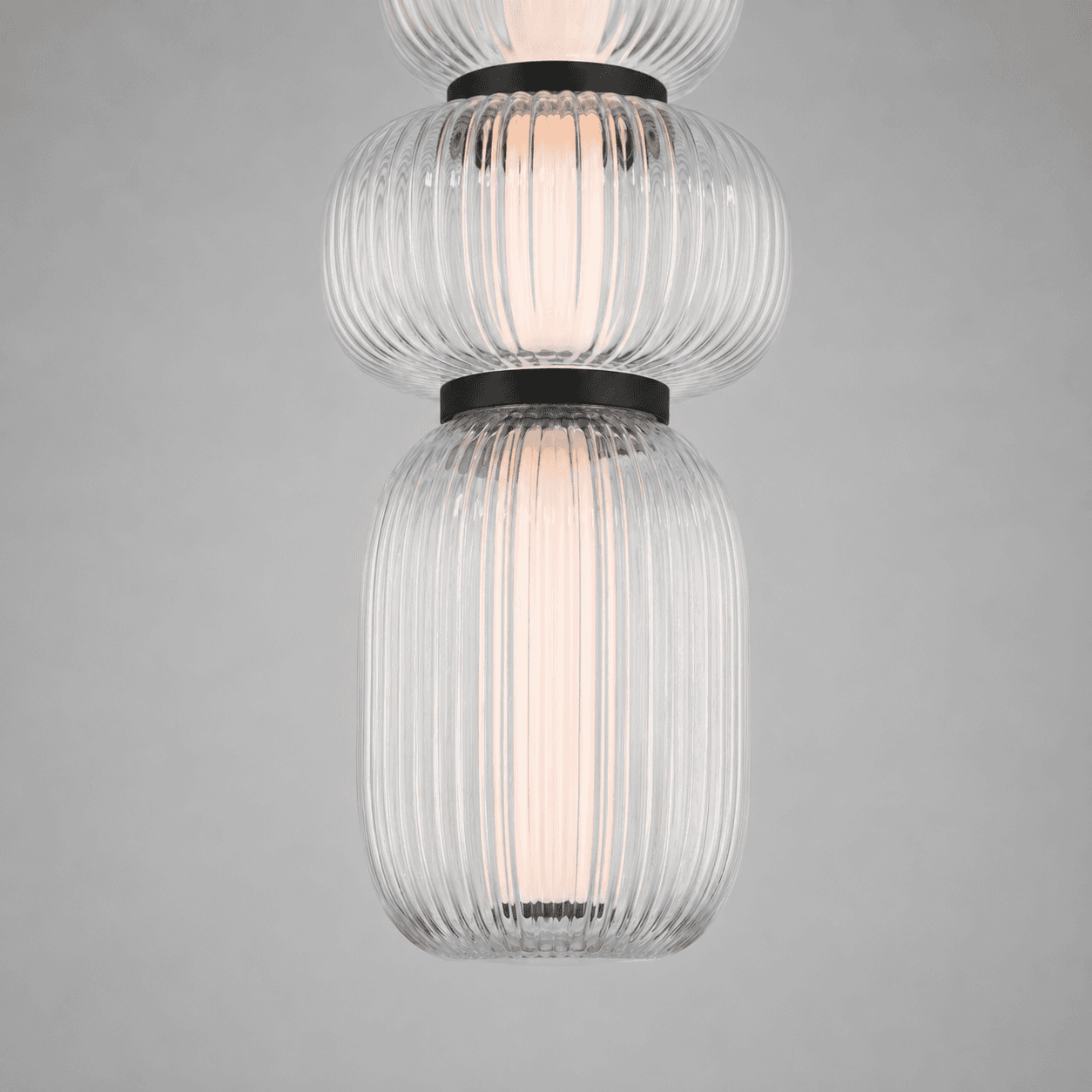 Layla 1 Light Mini Glass Pendant - Small in Matte Black-img-5