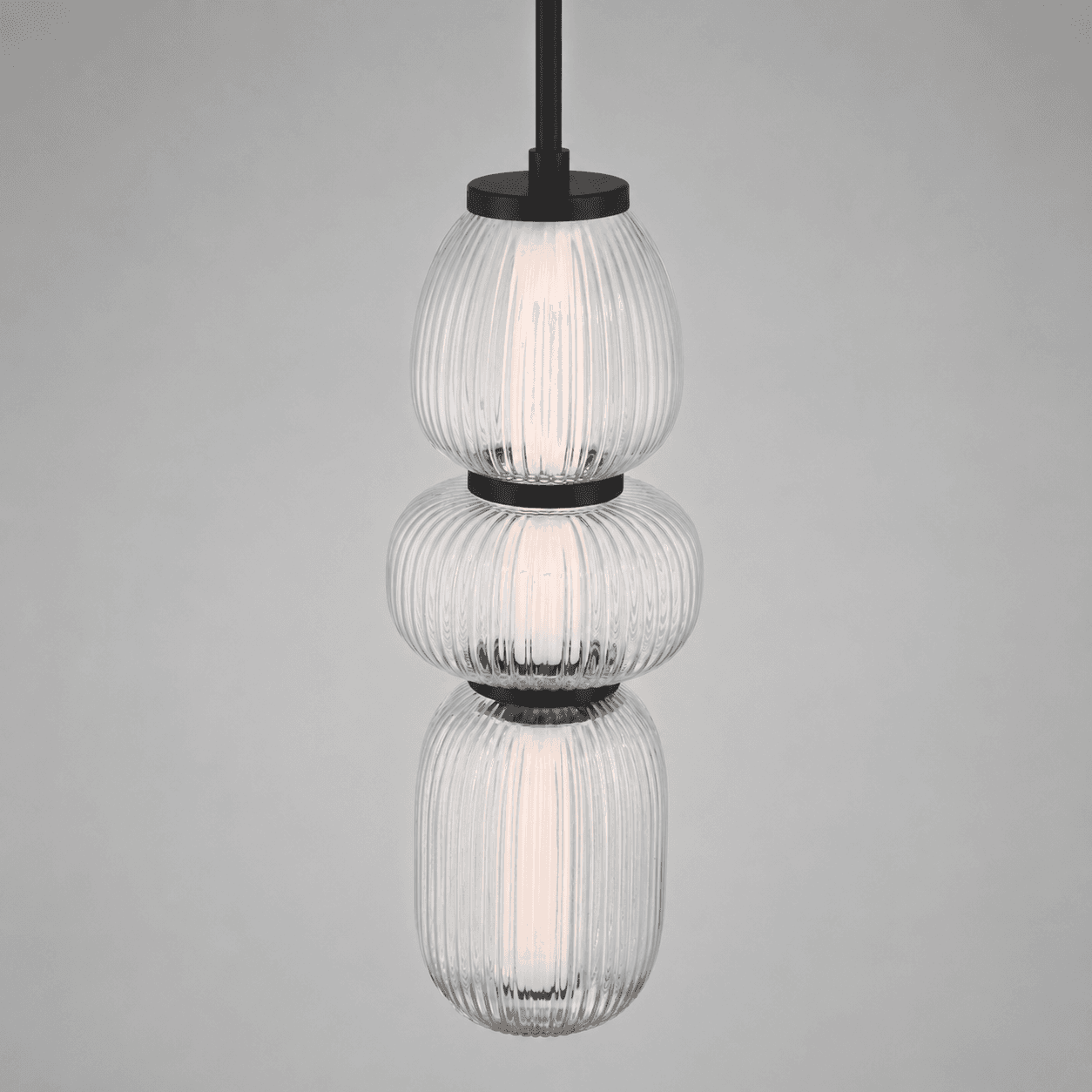 Layla 1 Light Mini Glass Pendant - Small in Matte Black-img-6