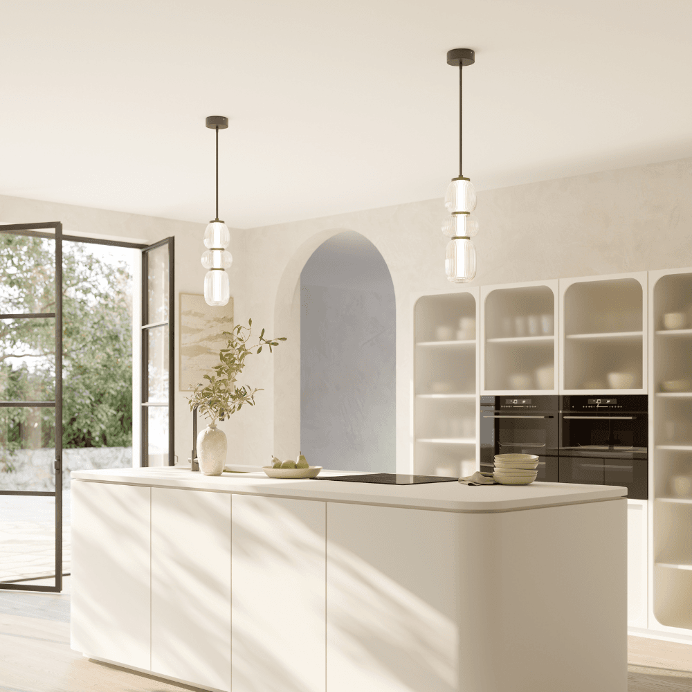 Layla 1 Light Mini Glass Pendant - Small in Matte Black-img-7